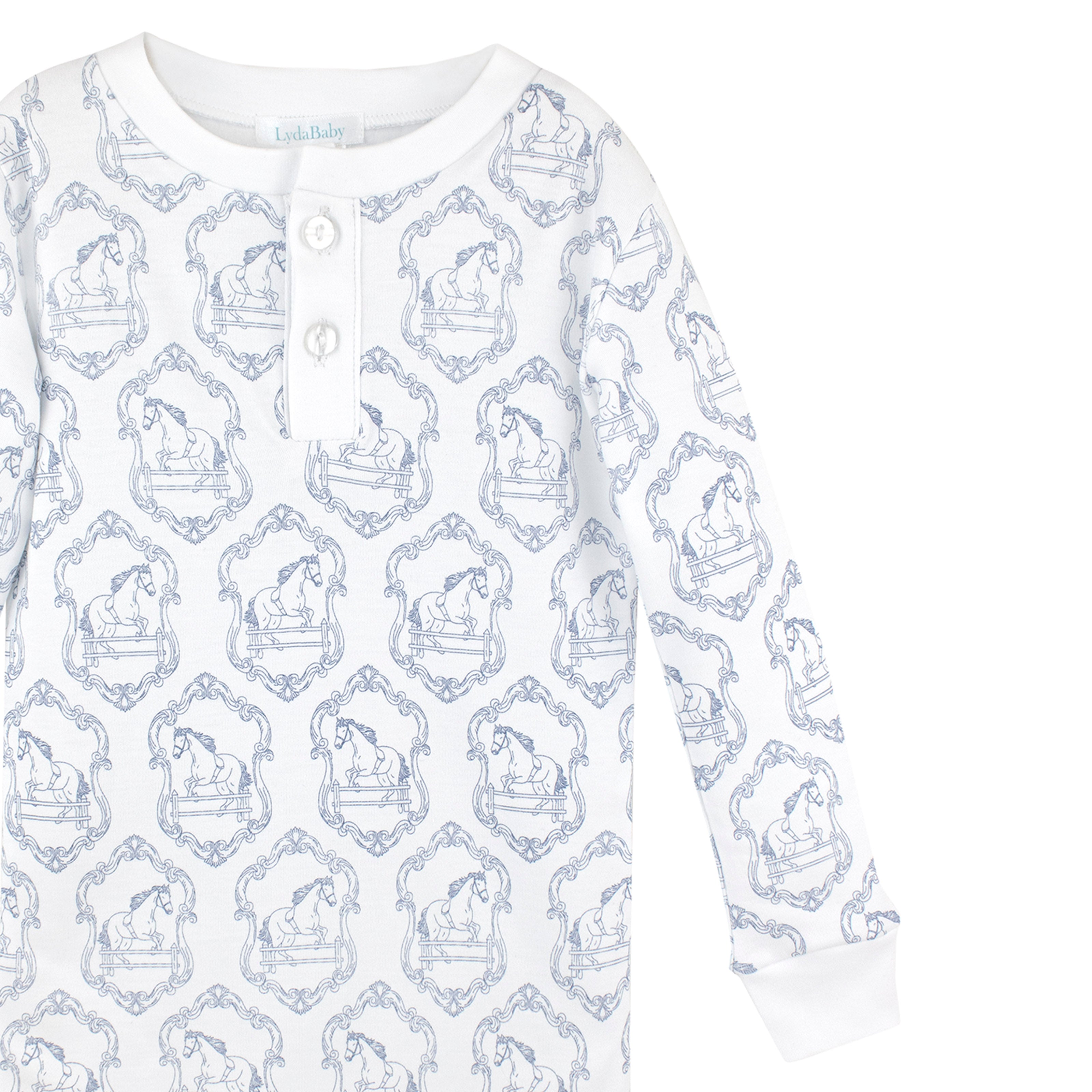 Horses Toile de Jouy Printed Pajama | Boy