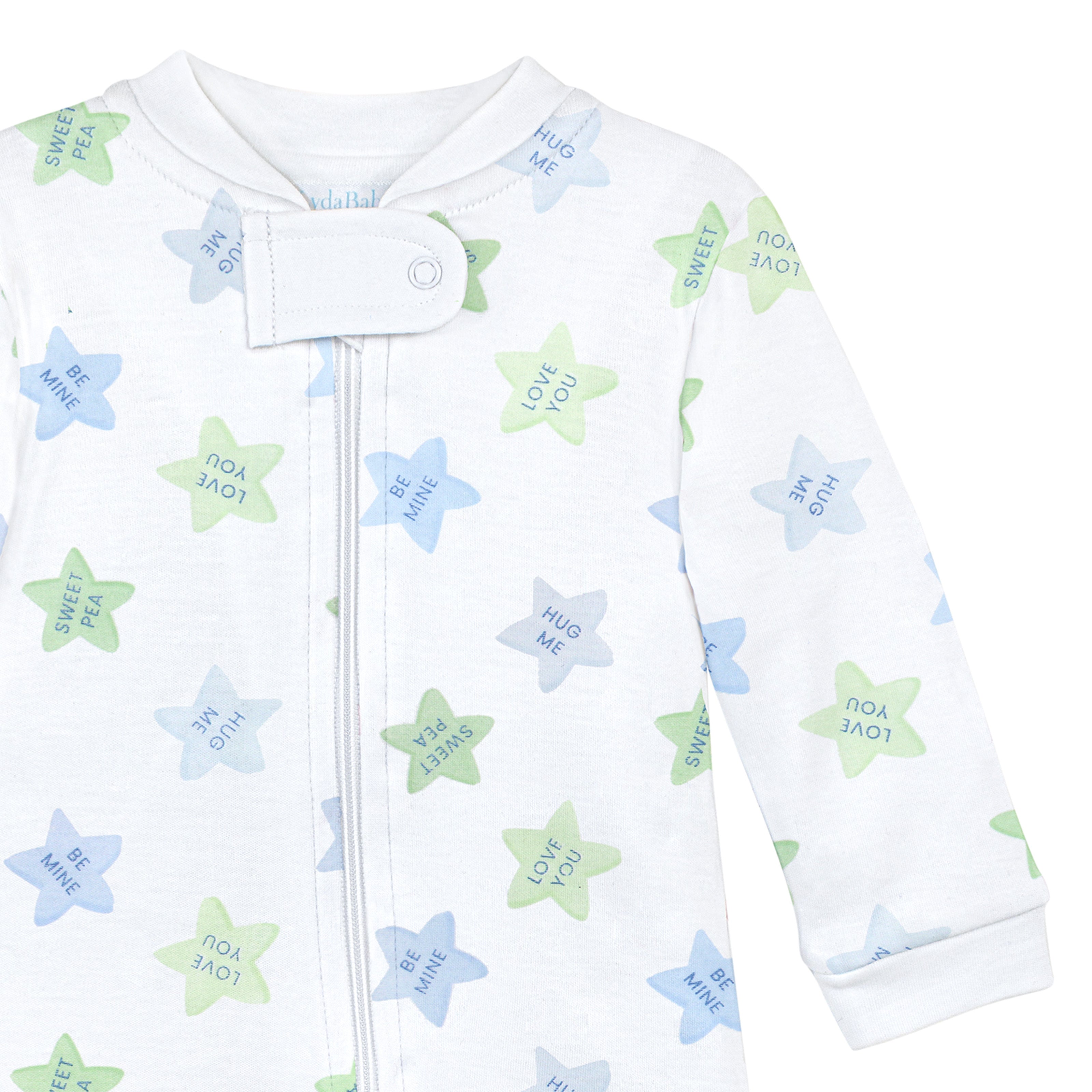Sweet Stars Printed Zipper Footie | Baby Boy