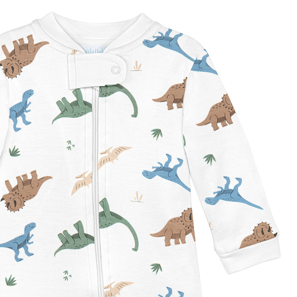 Lets Roar  Printed Zipper Footie | Baby Boy
