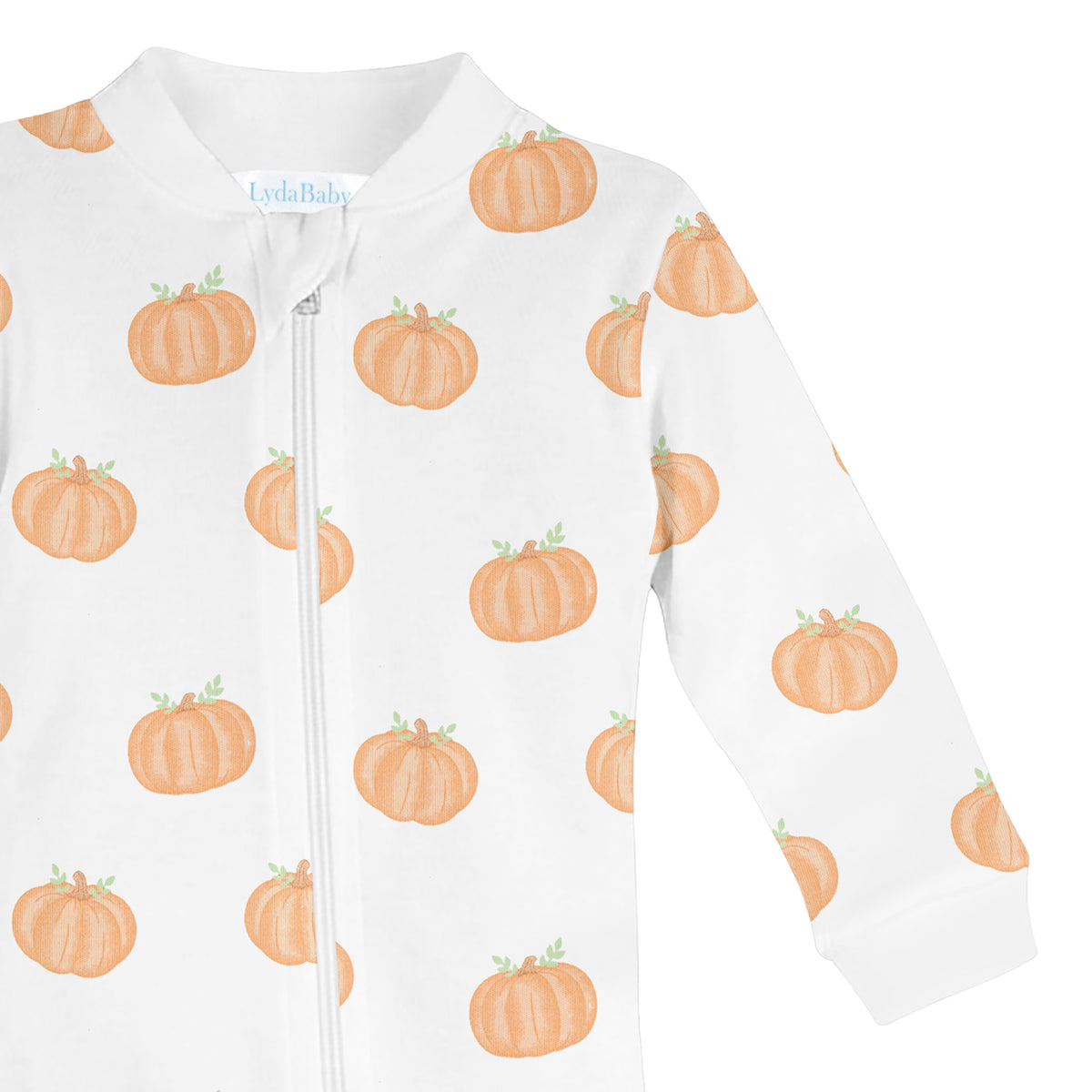 Halloween Pumpkin Printed Zipper Footie | Baby Unisex