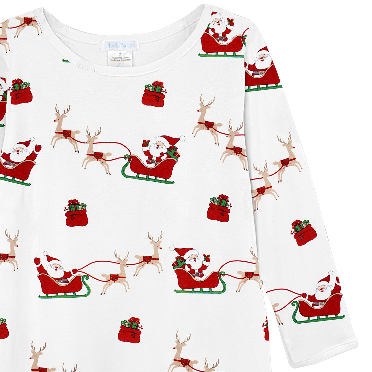 Santa Sleigh Printed Dress | Girl