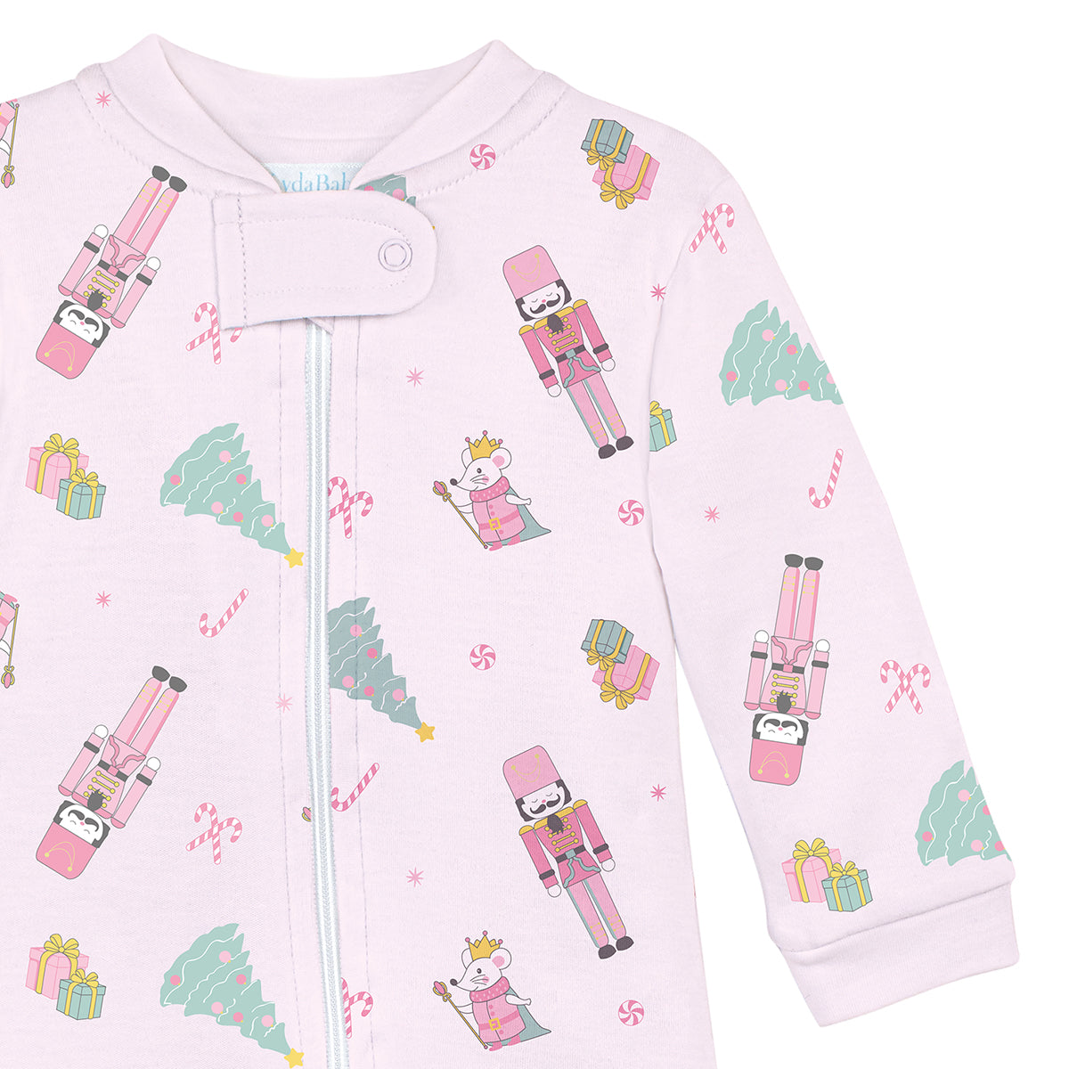 Nutcrackers Printed Zipper Footie | Baby Girl