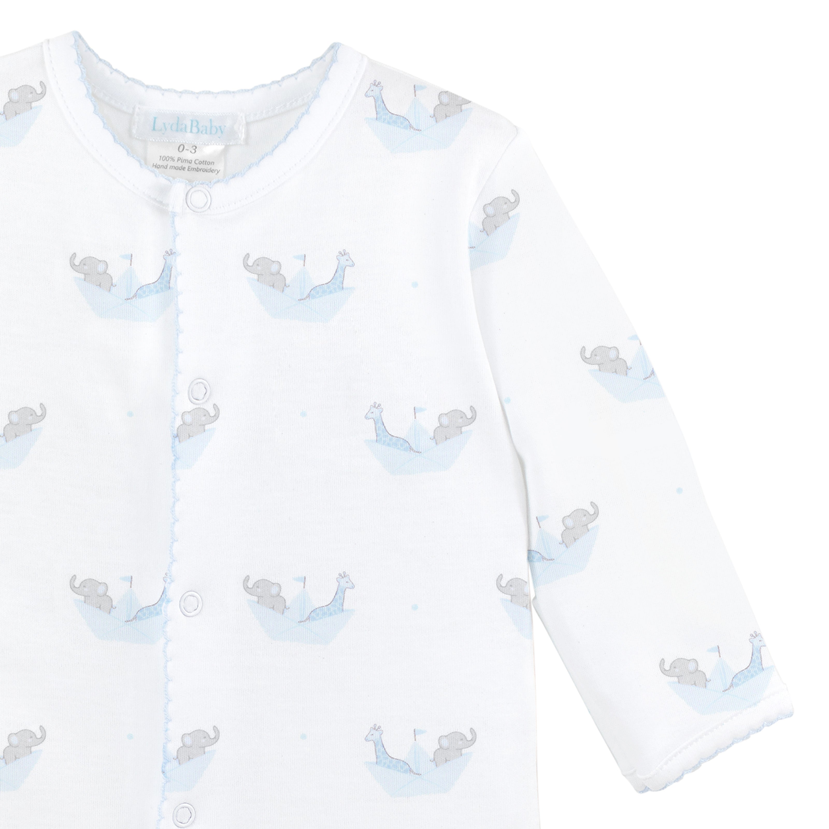 Animals in the Boat Printed Footie | Baby Boy