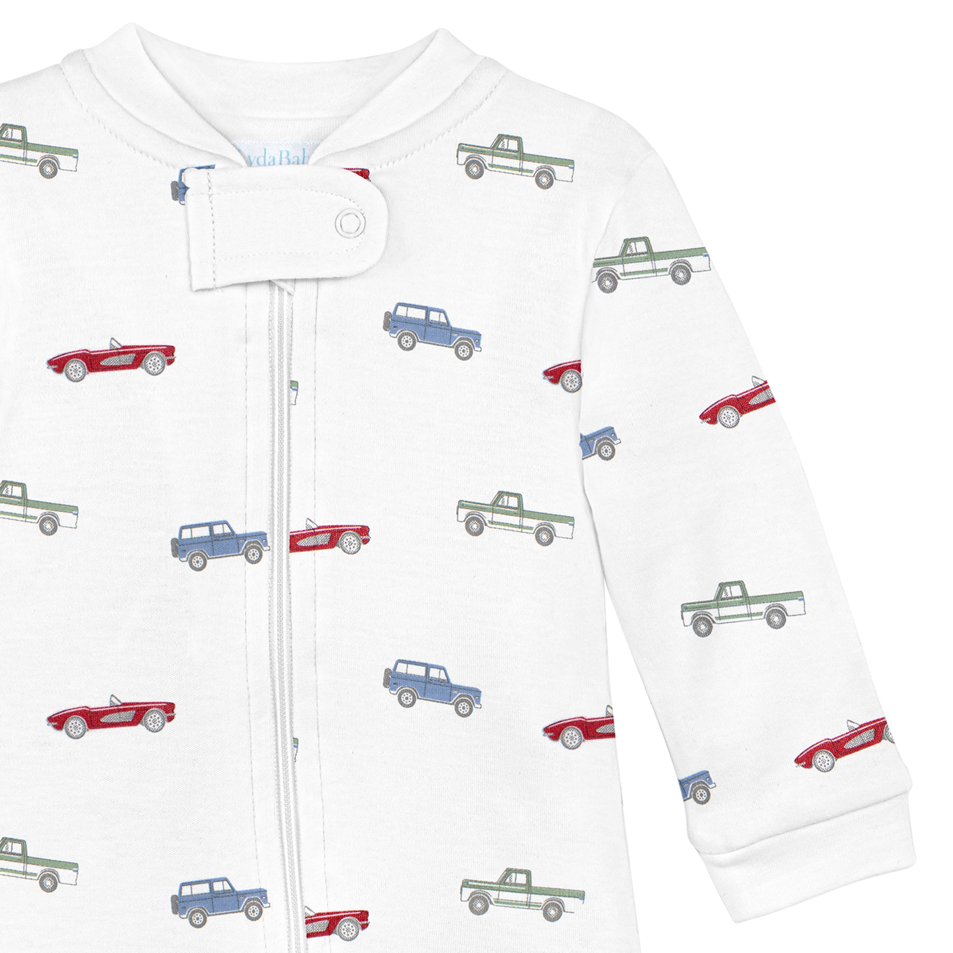 Summer Cars Printed Zipper Footie | Baby Boy