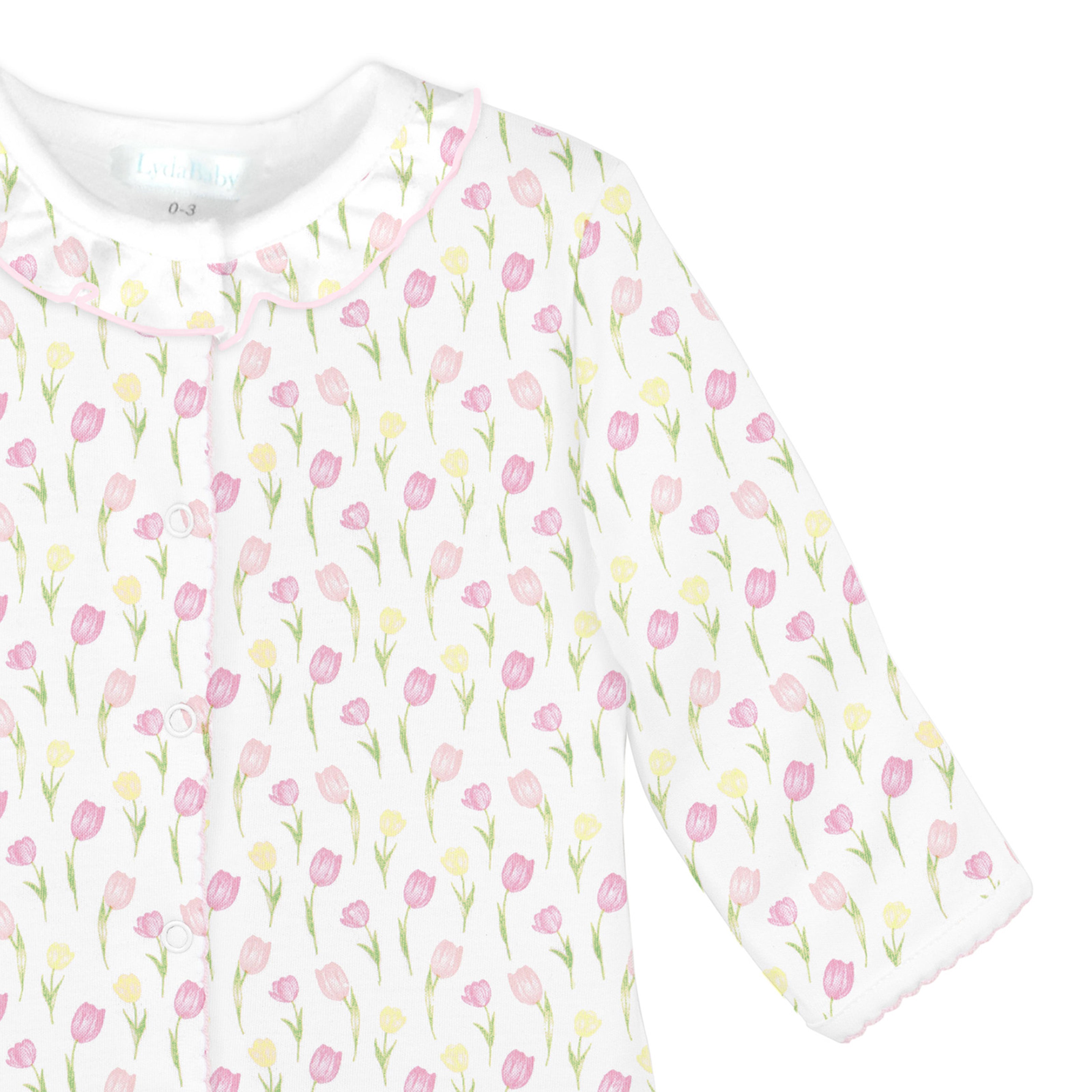 Tulip Fields Printed Footie | Baby Girl