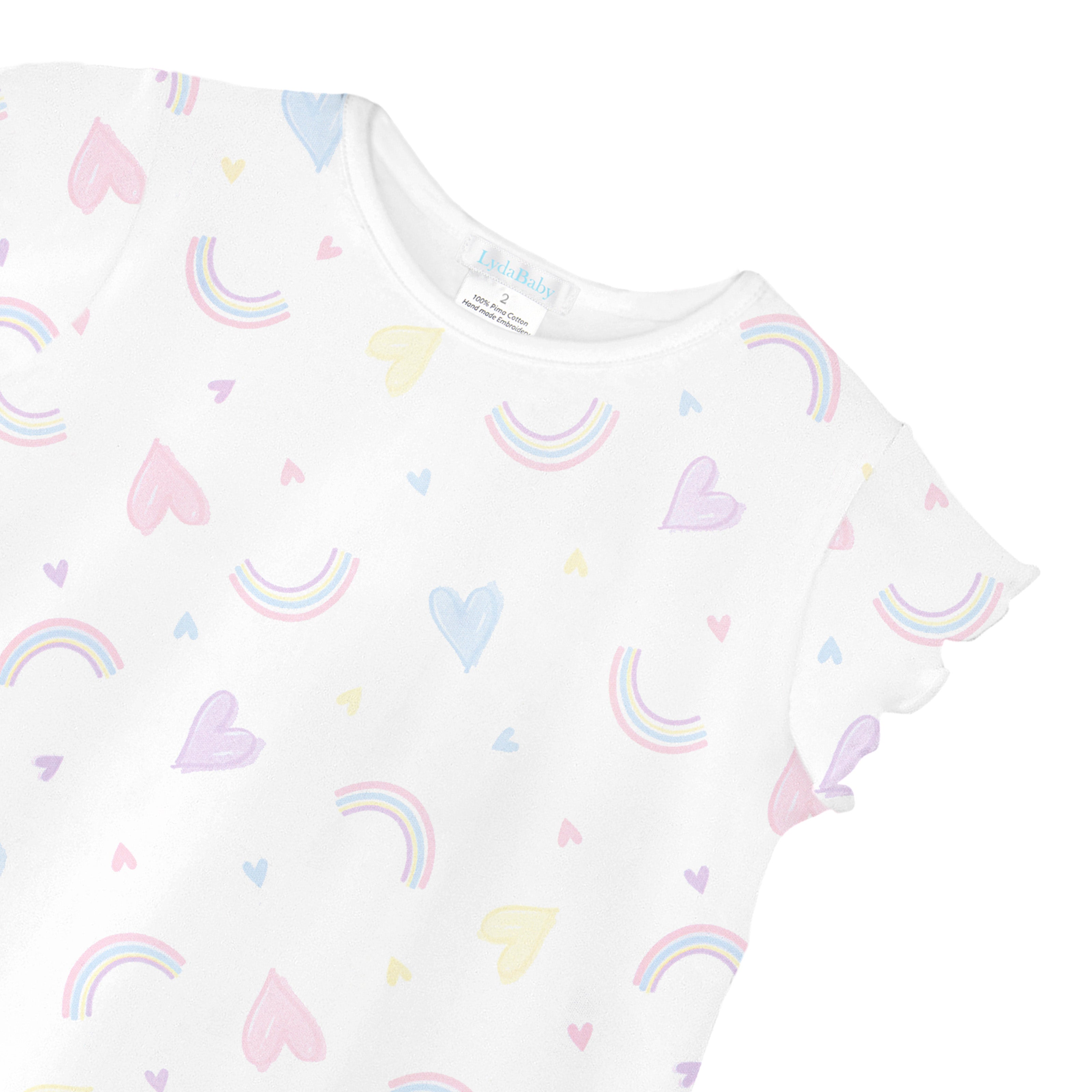 Hearts and Rainbows Printed Dress | Baby Girl