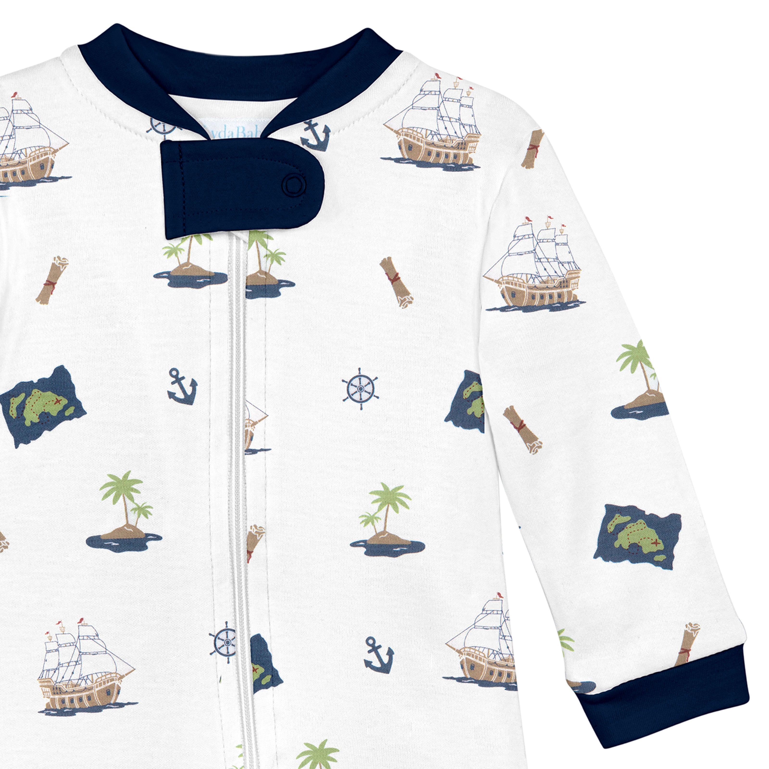 Pirate's Island Printed Zipper Footie | Baby Boy