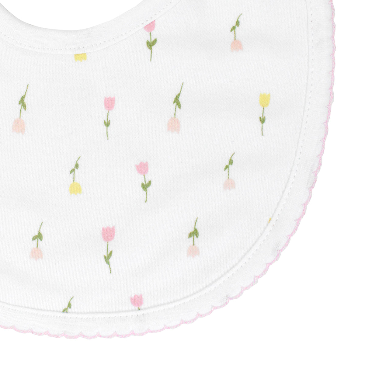 Tulip Flowers Printed Bib | Baby Girl