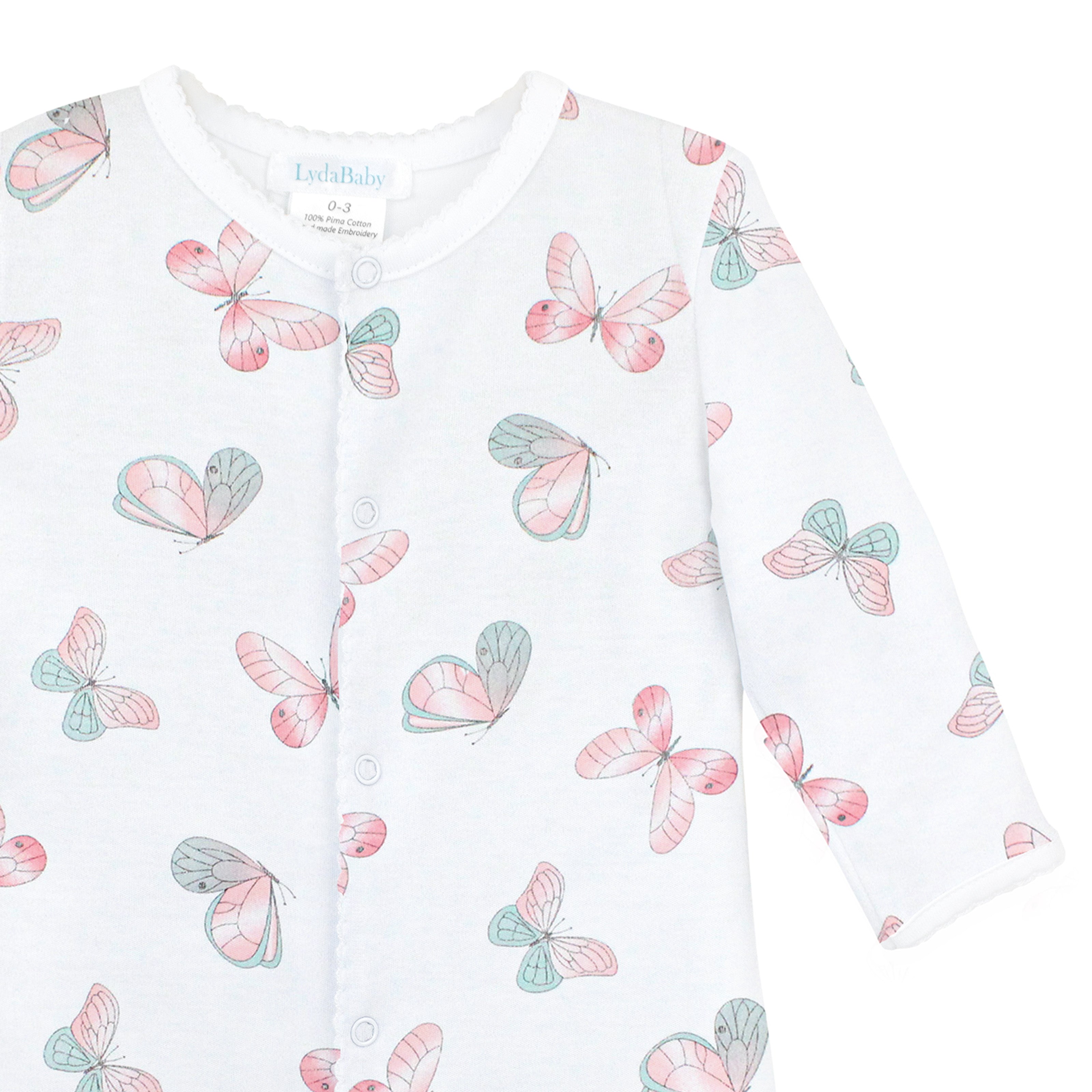 Watercolor Butterflies Printed Footie | Baby Girl