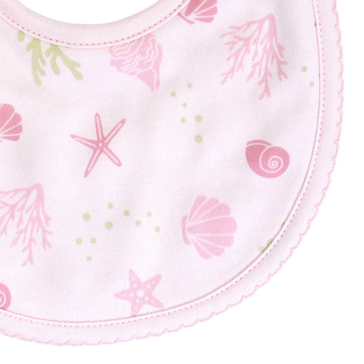 Seashells Printed Bib | Baby Girl