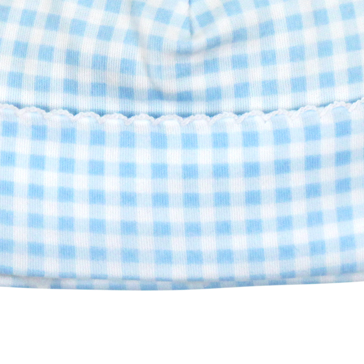 Light Blue Vichy Printed Hat | Baby Boy