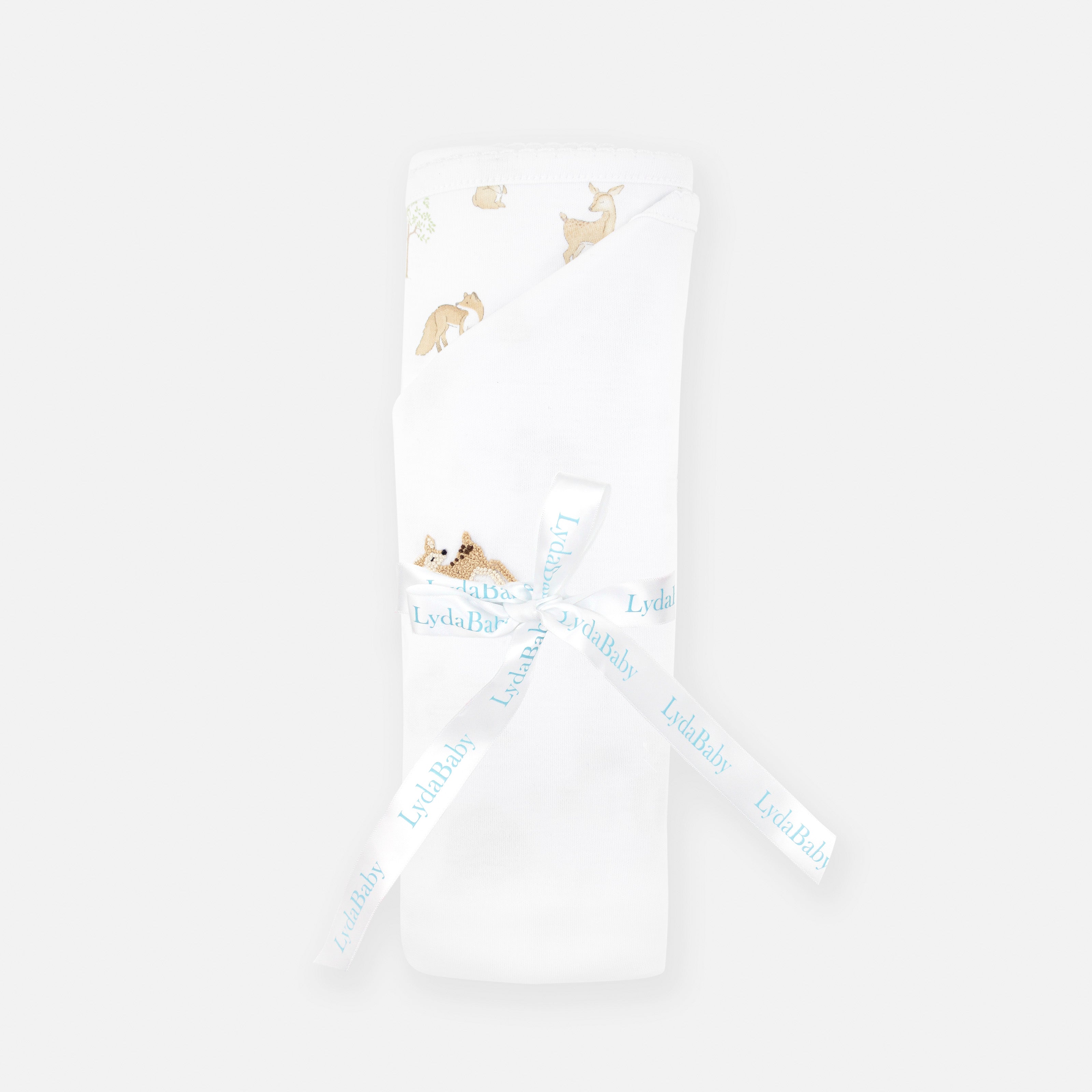 Woodland Friends Embroidery and Printed Blanket | Baby Unisex