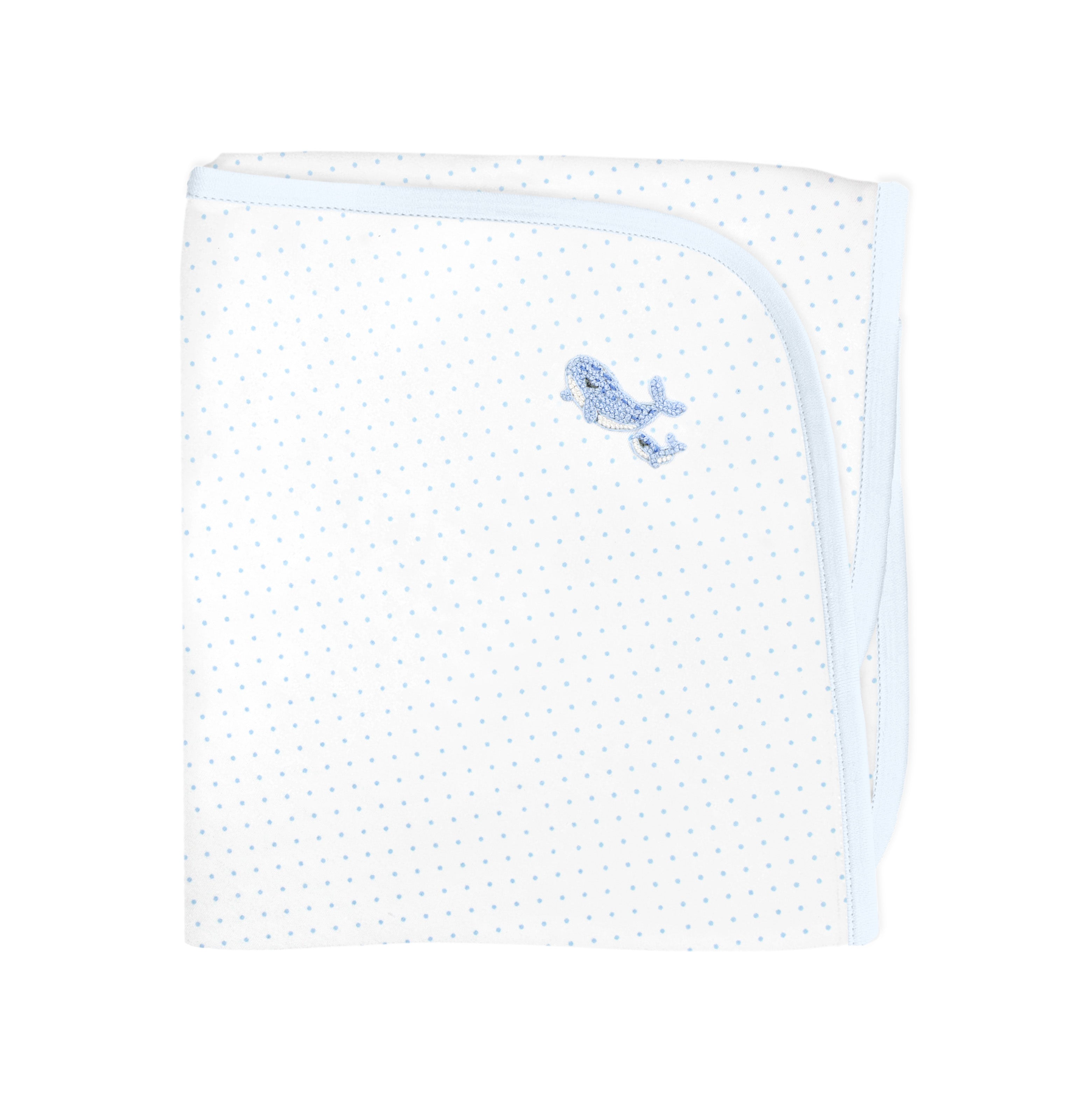 Mama Whale Embroidery and Printed Blanket | Baby Boy