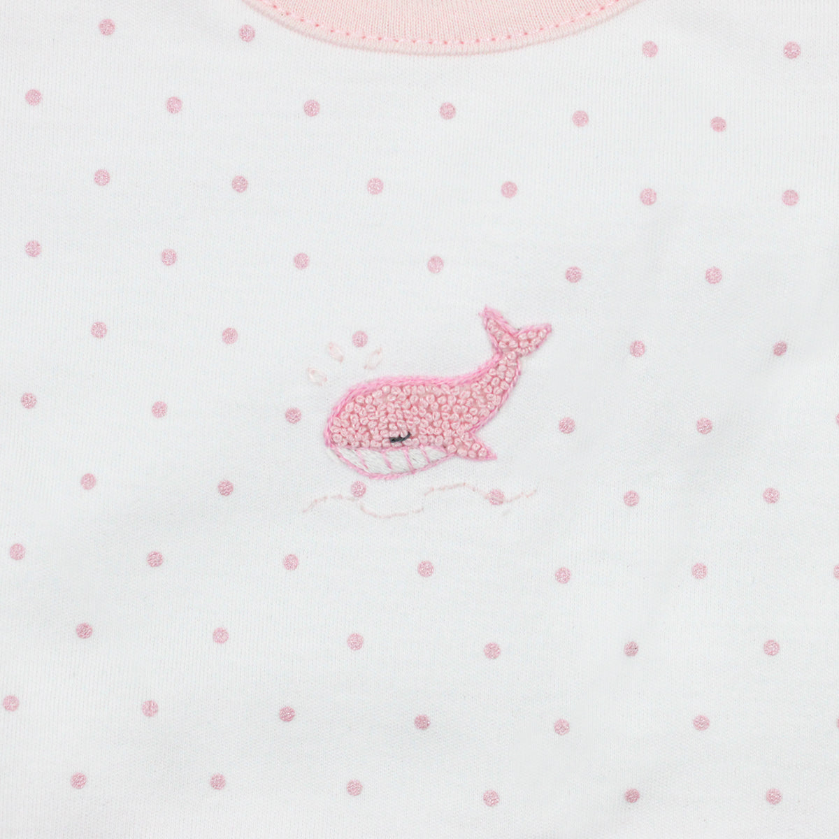 Baby Whale Embroidery and Printed Romper | Baby Girl