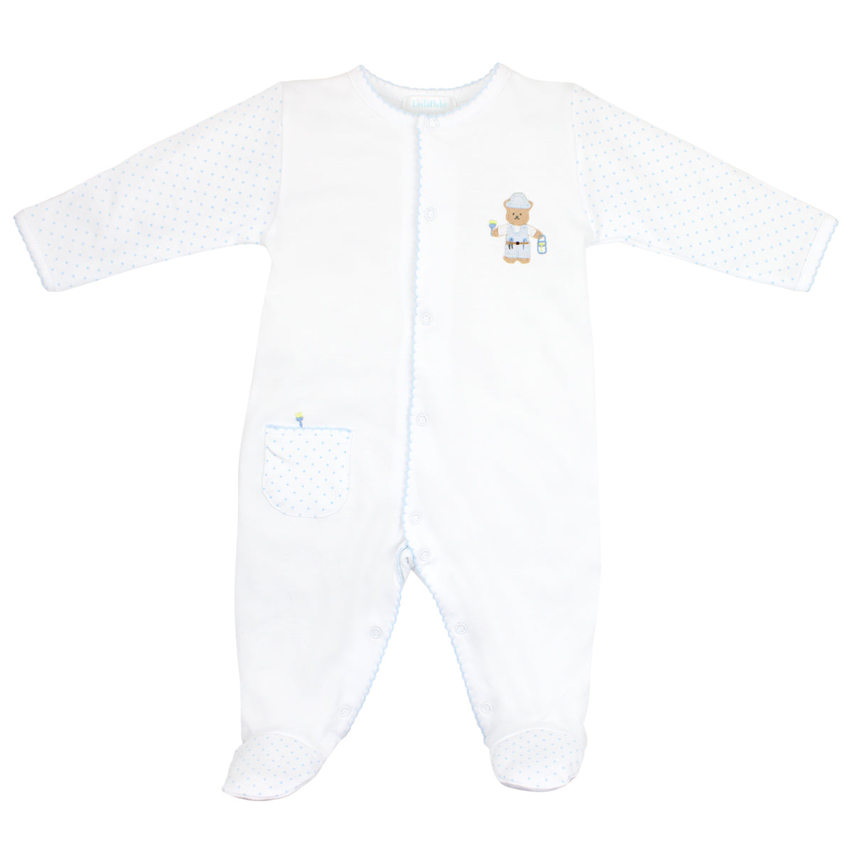 The Fixer Bear Embroidery and Printed Footie | Baby Boy