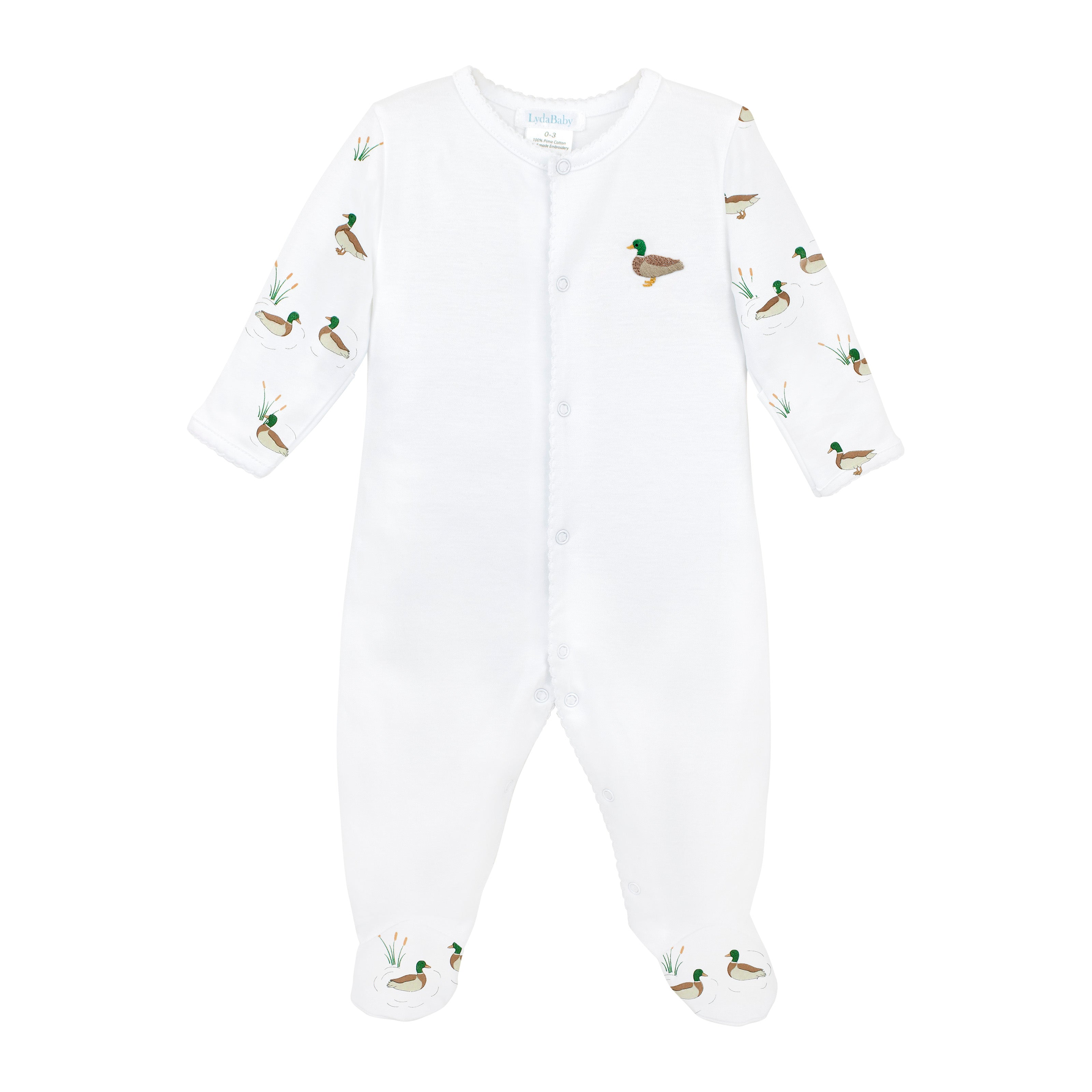 Mallard Ducks Embroidery and Printed Footie | Baby Boy