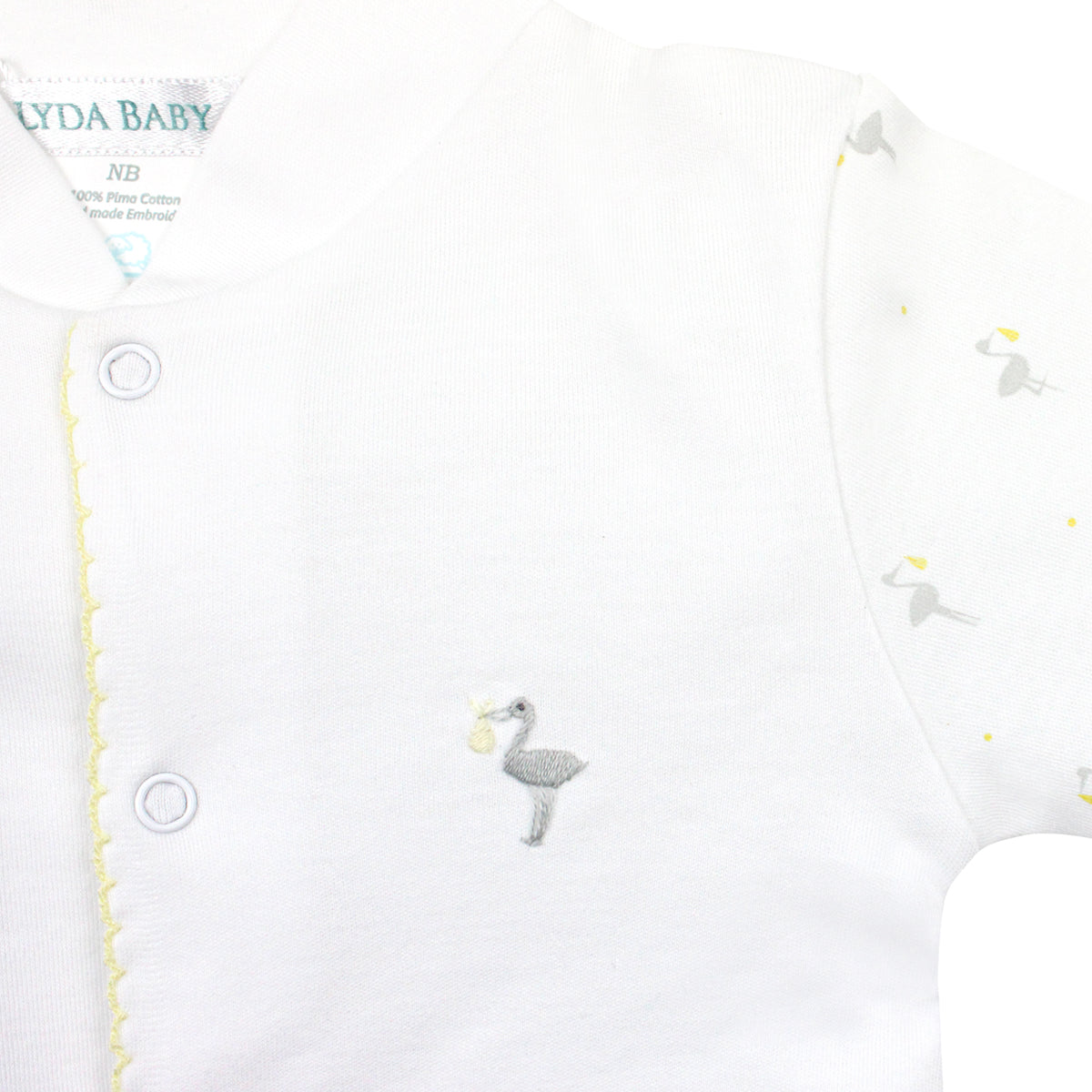Cigueña Embroidery and Printed footie | Baby Unisex