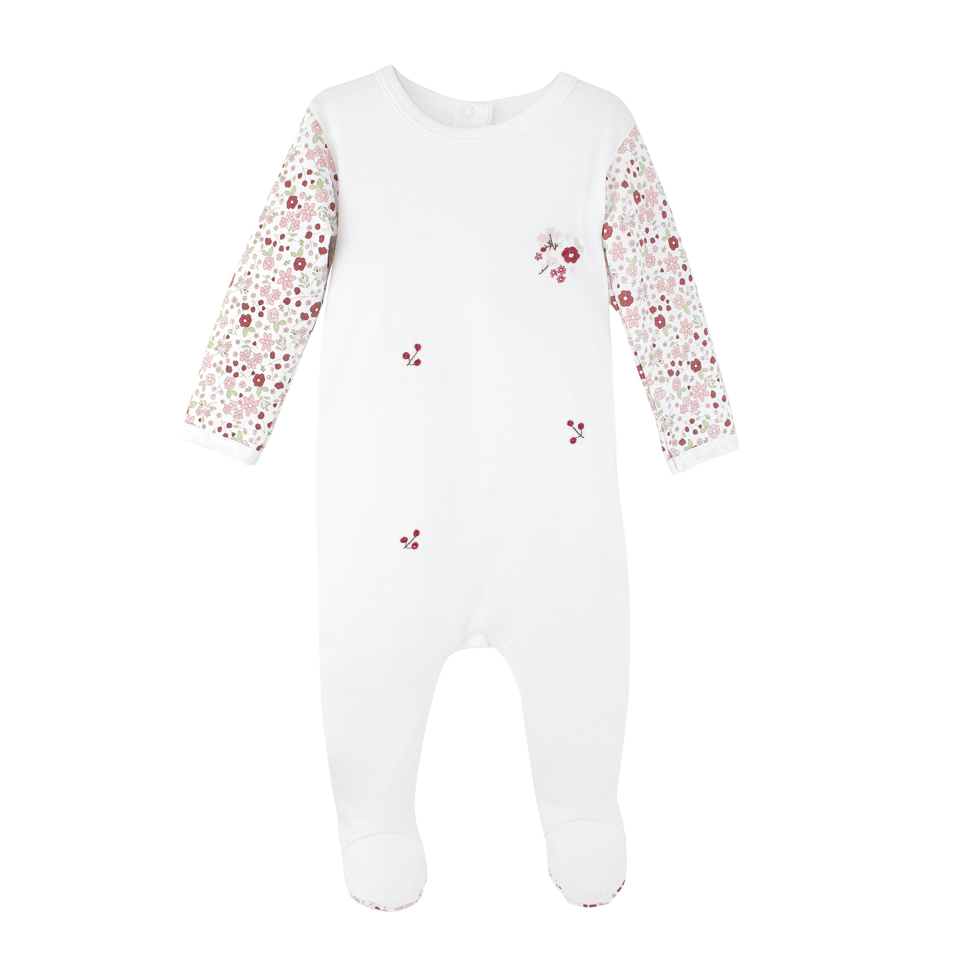 Winter Wonderland Embroidery and Printed Footie | Baby Girl