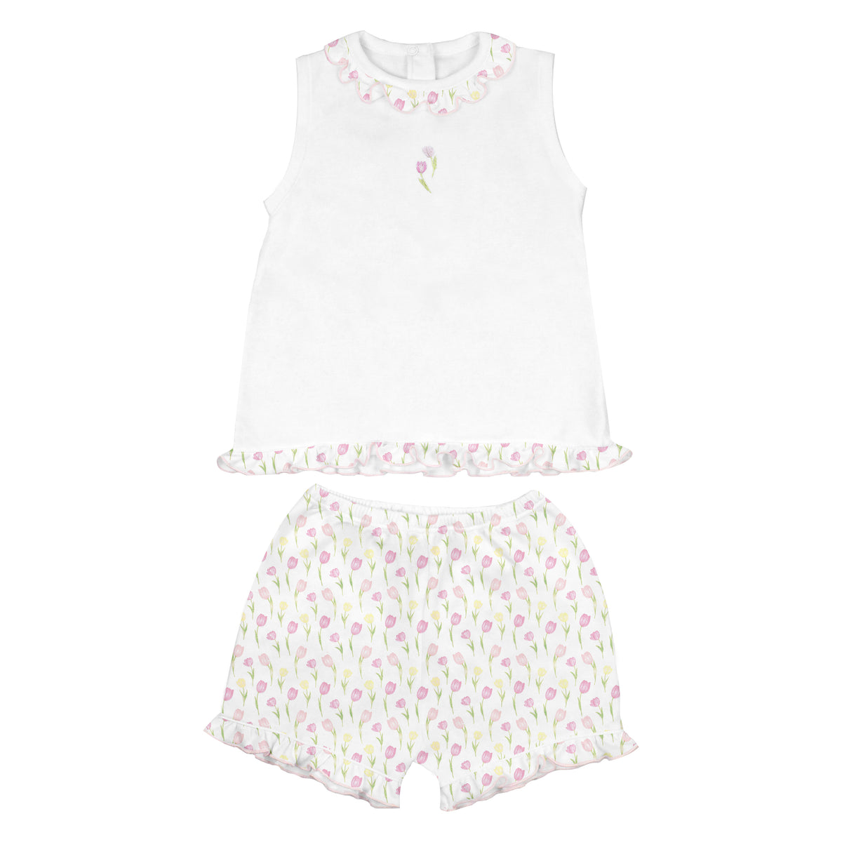 Tulip Fields Embroidery and Printed Set 2 Pieces | Girl