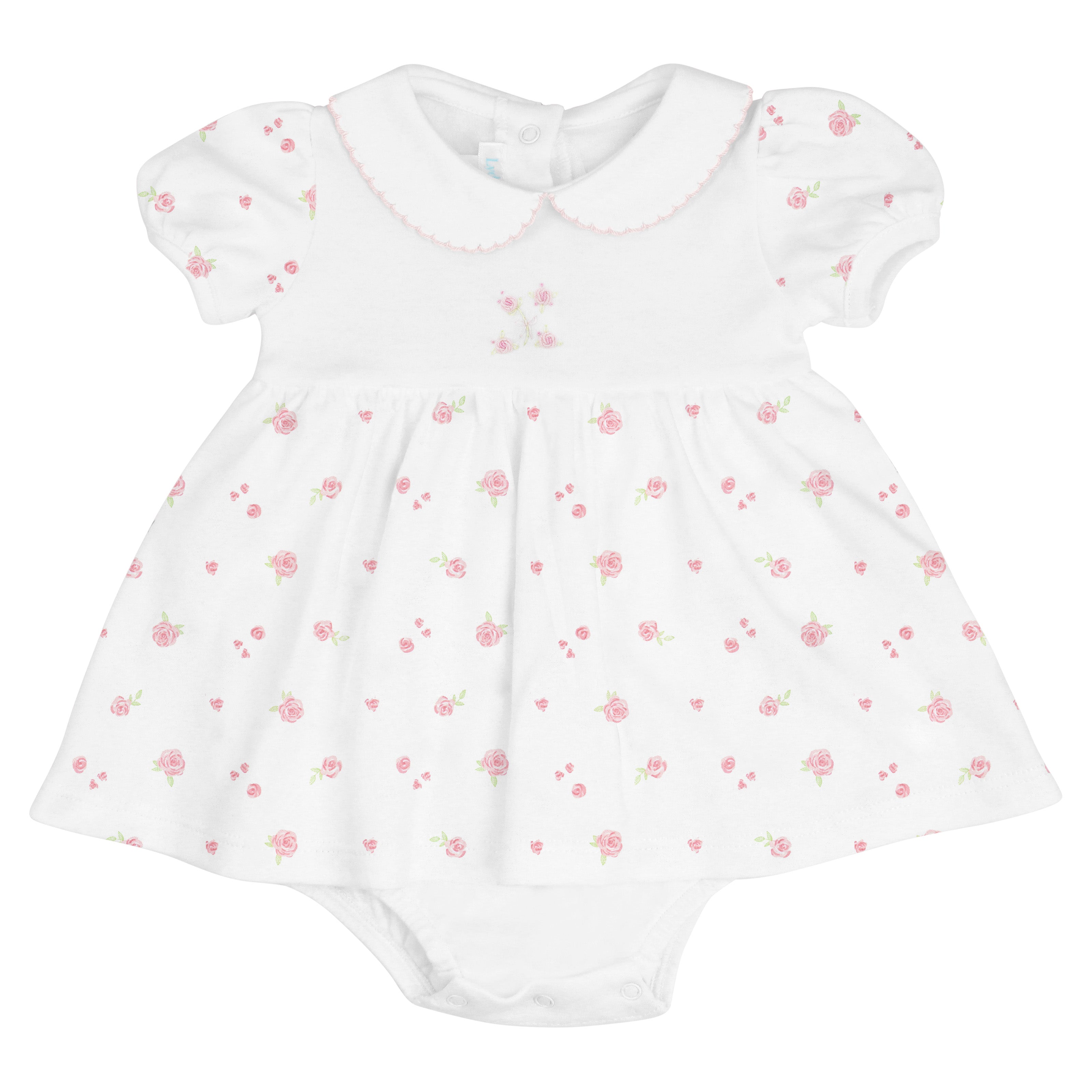Romantic Roses Printed and Embroidery Dress | Baby Girl