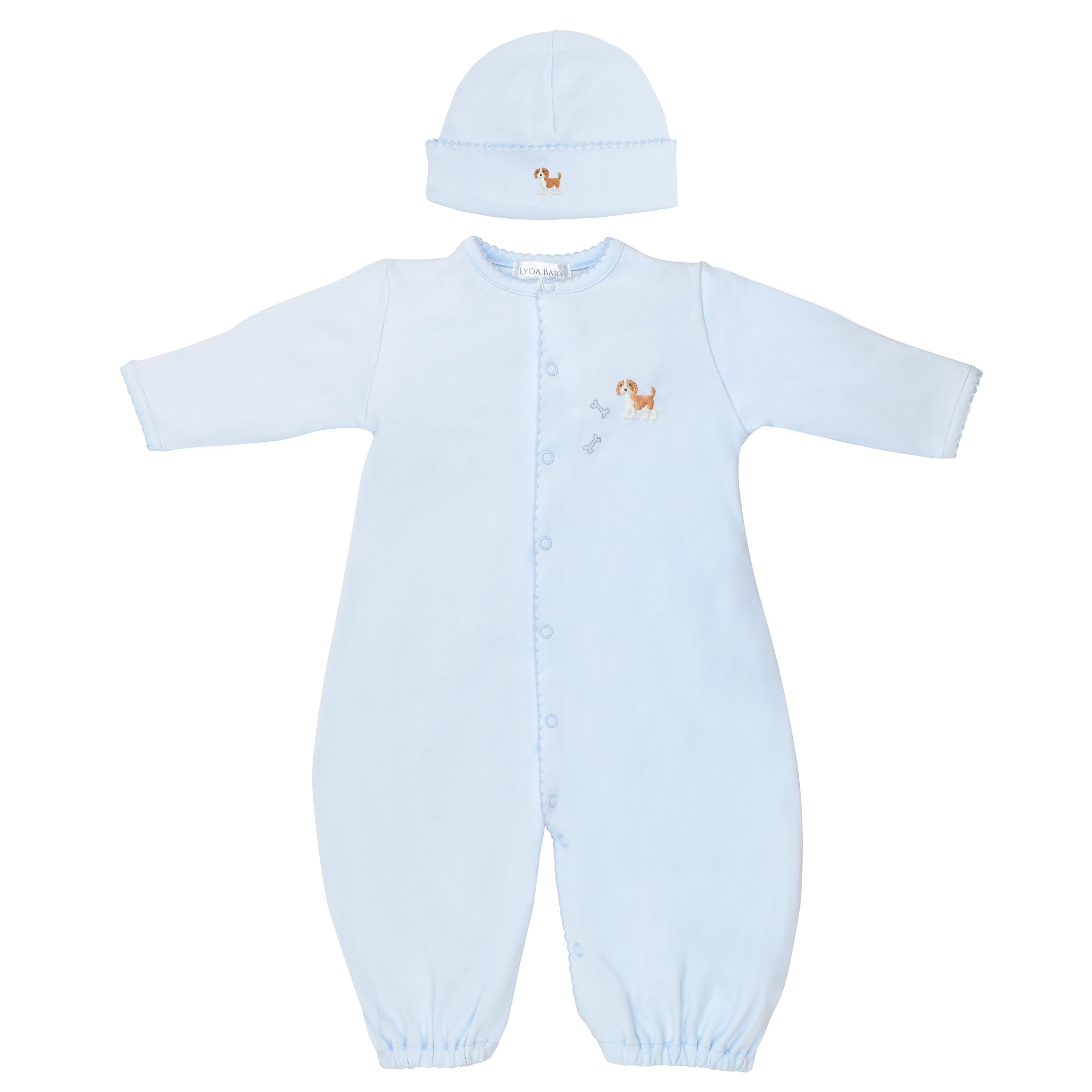 Cute Puppies Embroidery Set 2 Pieces | Baby Boy