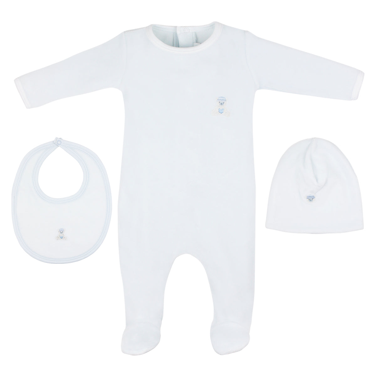 Love Teddy Embroidery Set 3 Pieces | Baby Boy