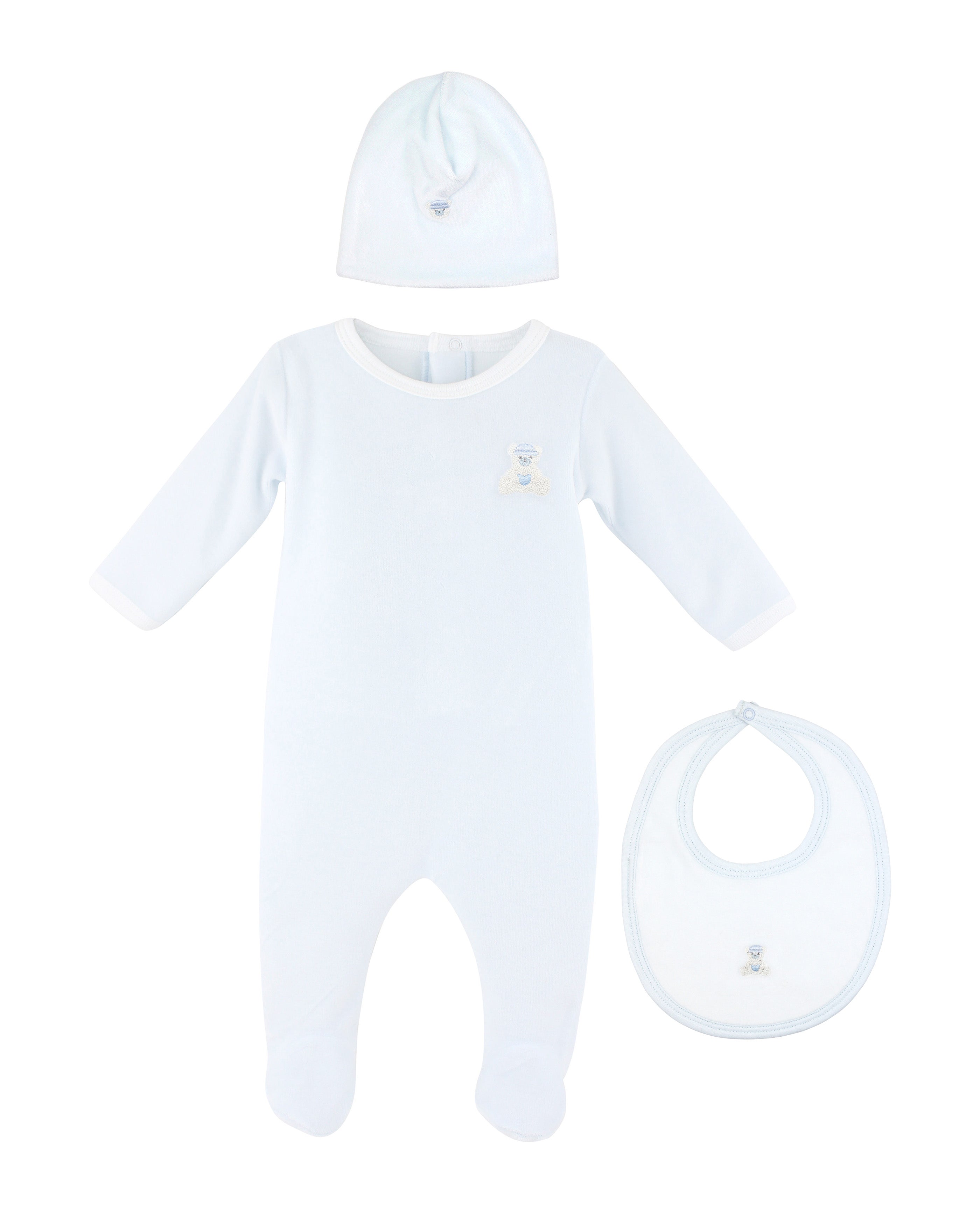 Love Teddy Embroidery Set 3 Pieces | Baby Boy