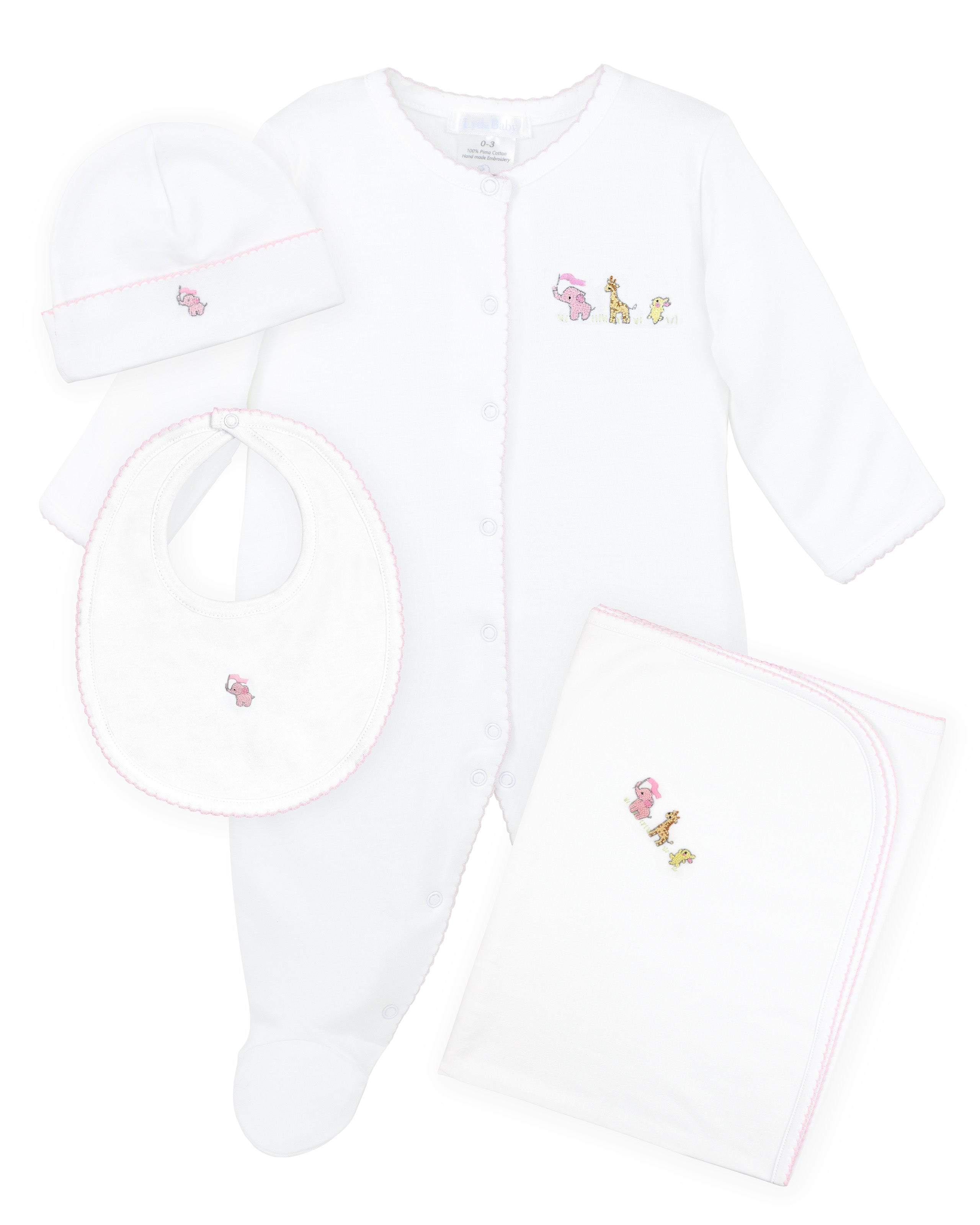 Baby Animals Embroidery Set 4 Pieces | Baby Girl