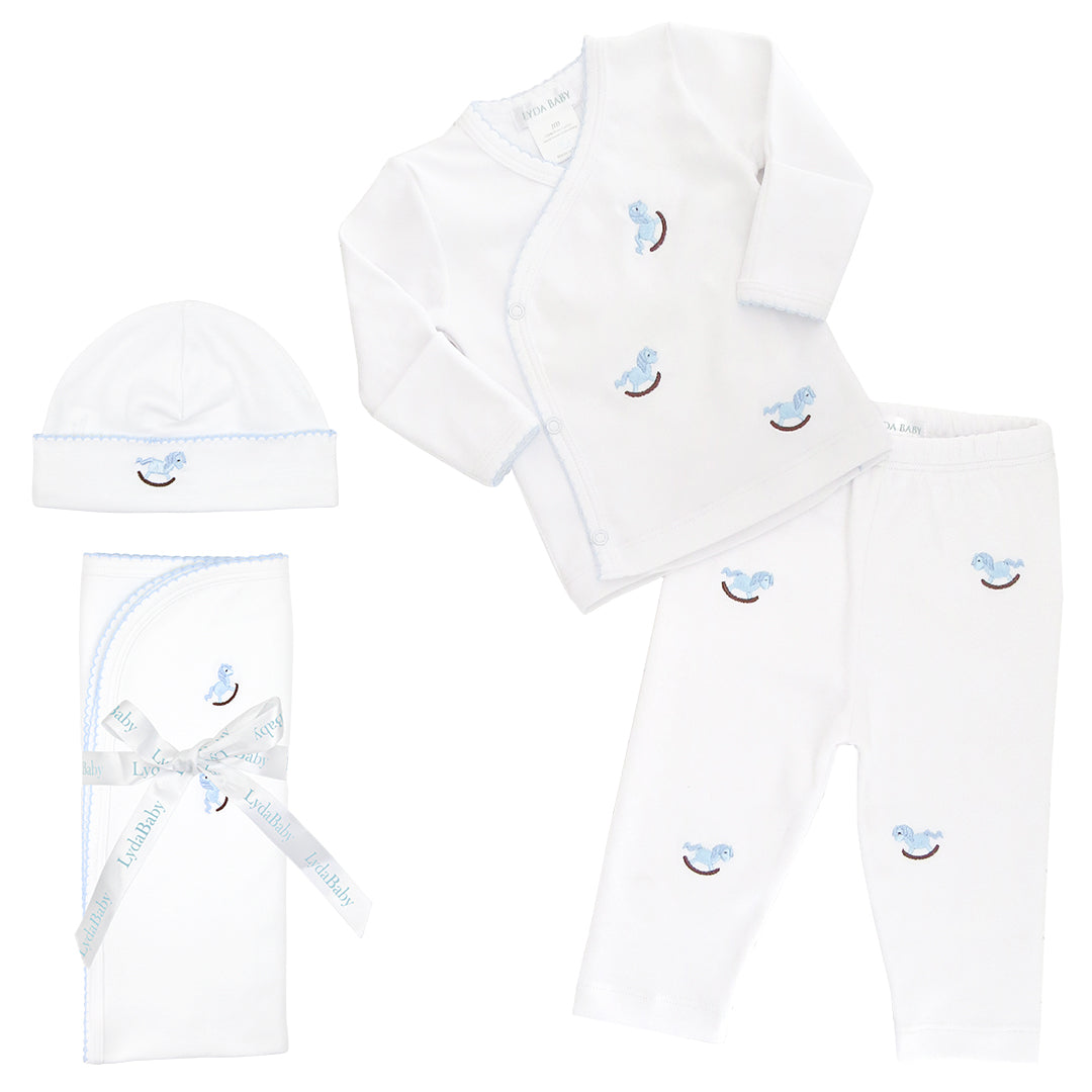 Woodhorse Embroidery Set 4 Pieces | Baby Boy