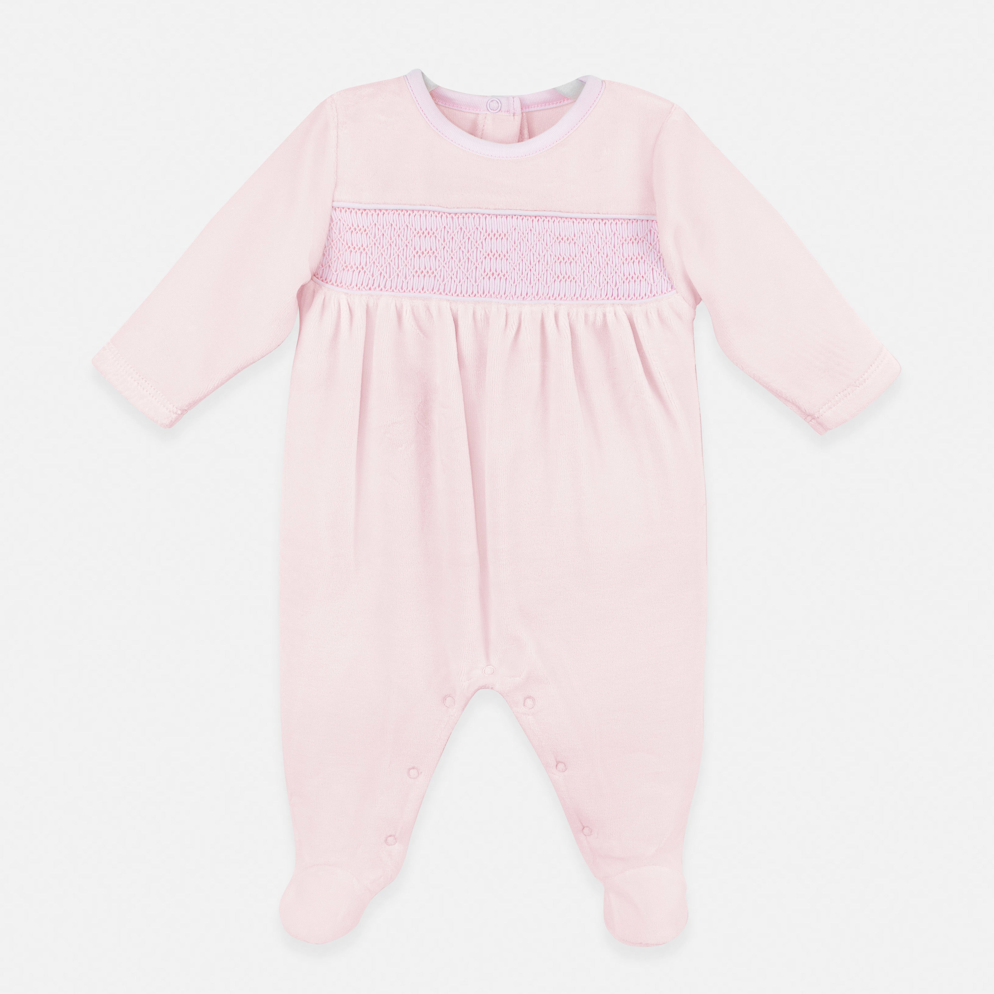 Smock Pink Cotton Collection  Footie