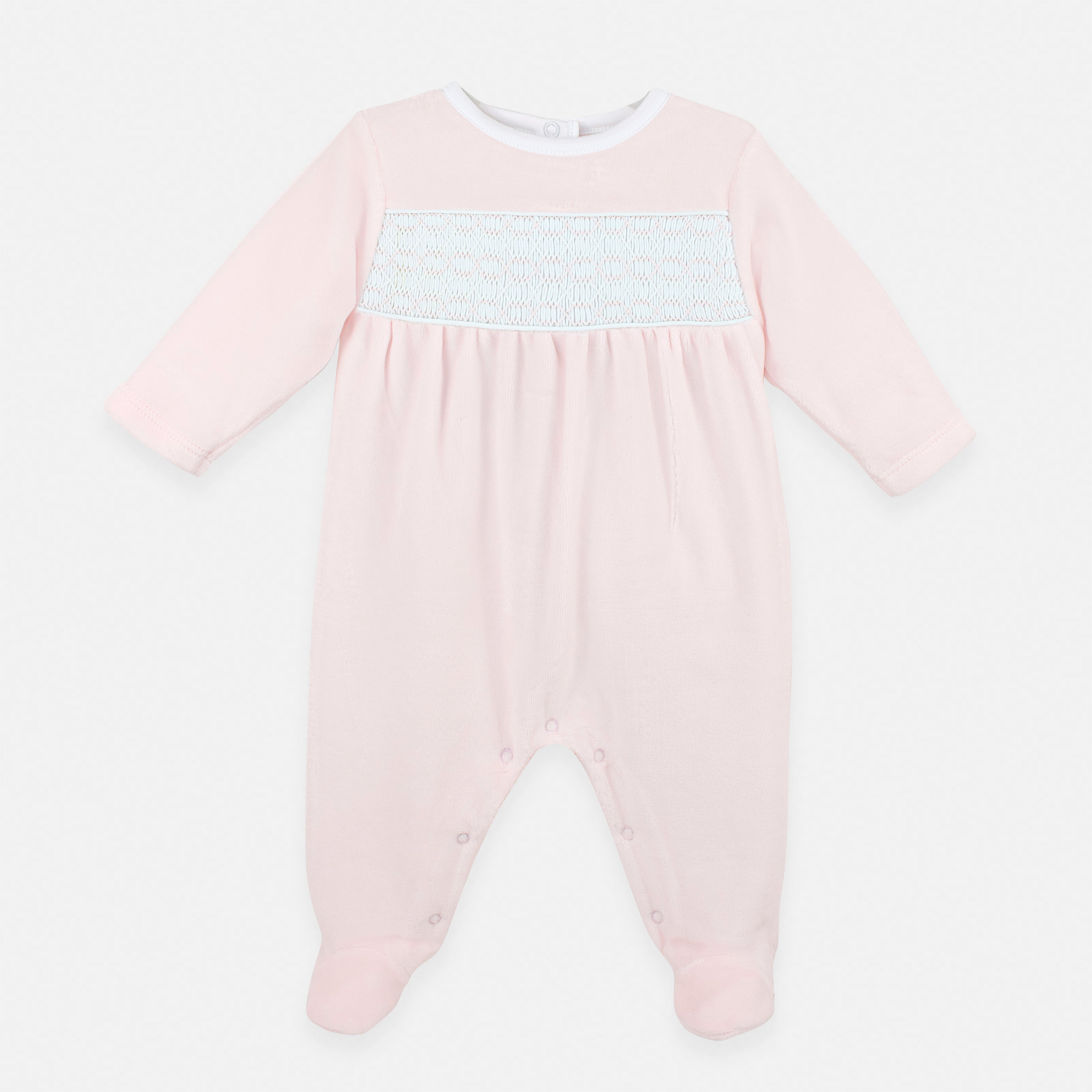 Smock Velour Collection footie  Girl