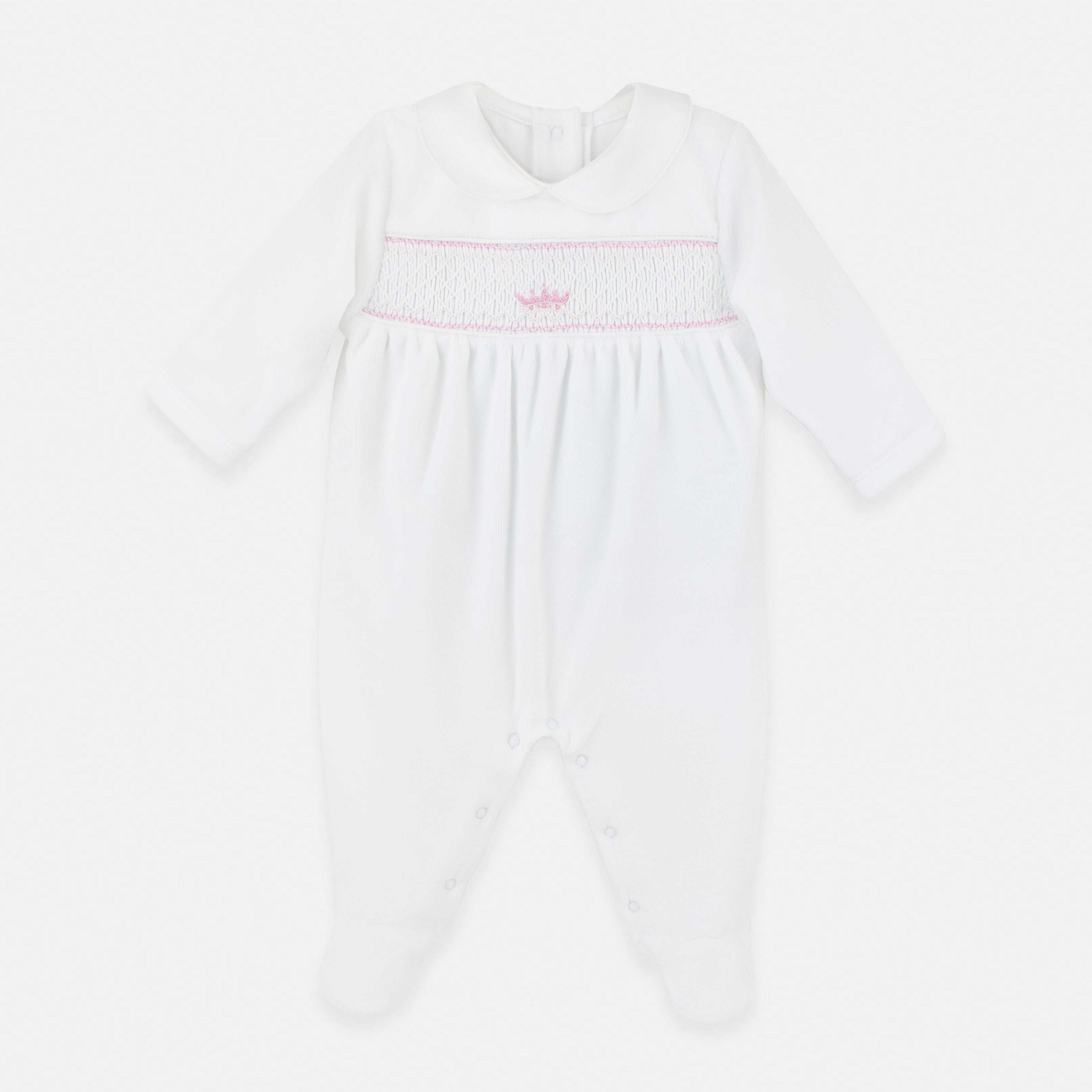 Smock Velour Little Princess Embroidery Footie 