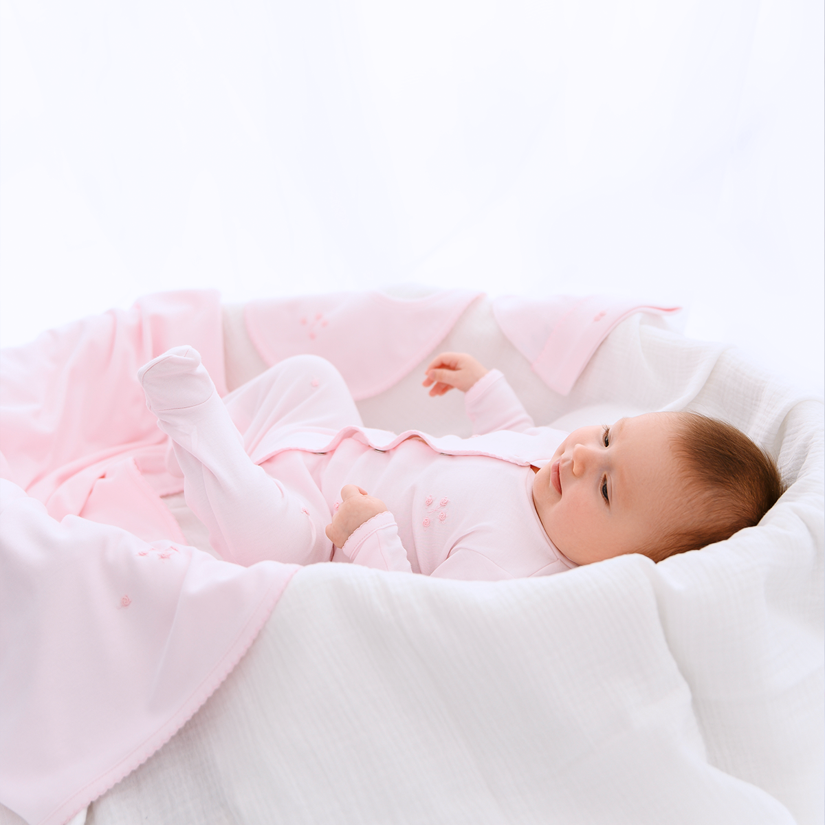 Sweet Roses Embroidery Set 4 Pieces | Baby Girl