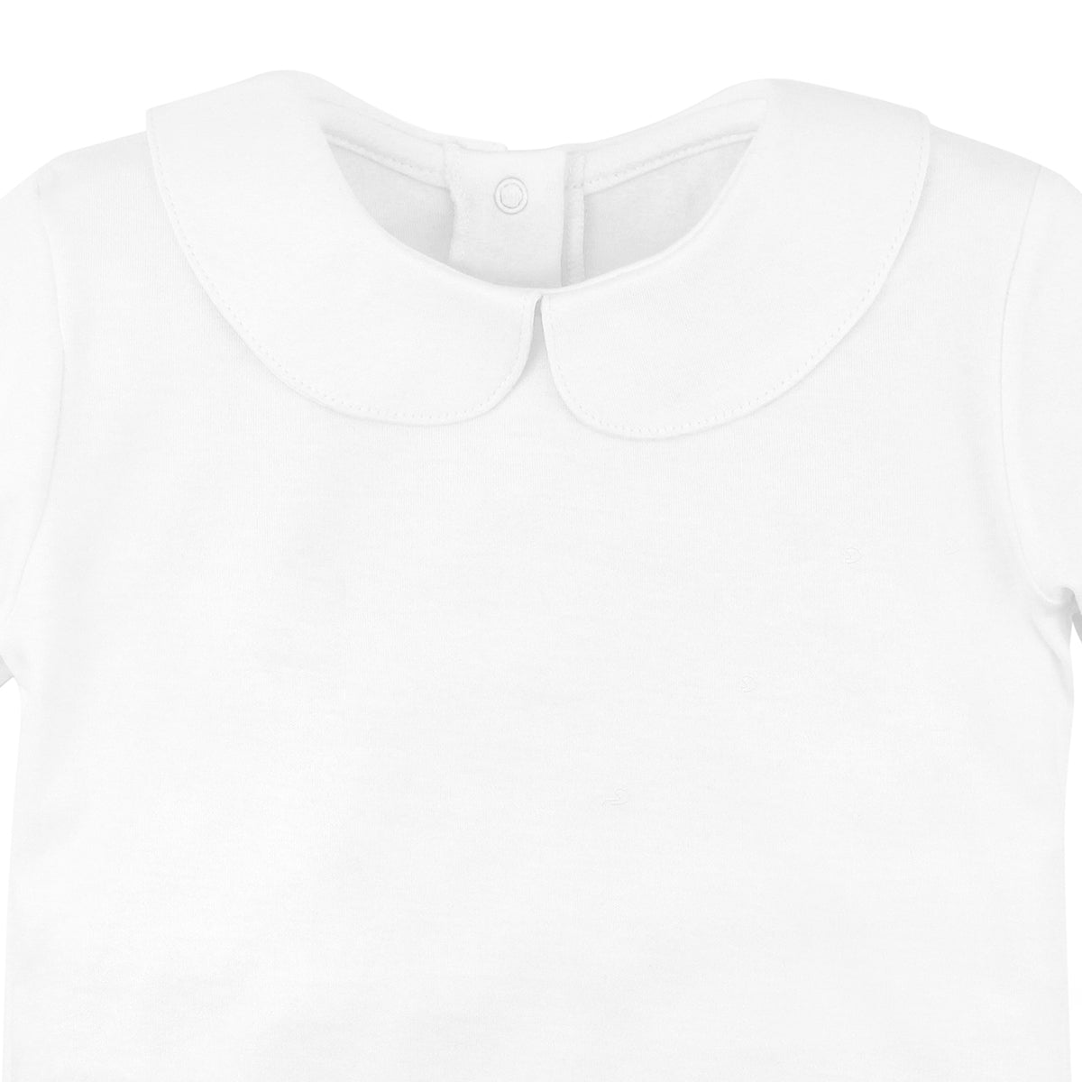 Baby girl body in Peruvian Pima cotton with Peter Pan collar and long sleeves