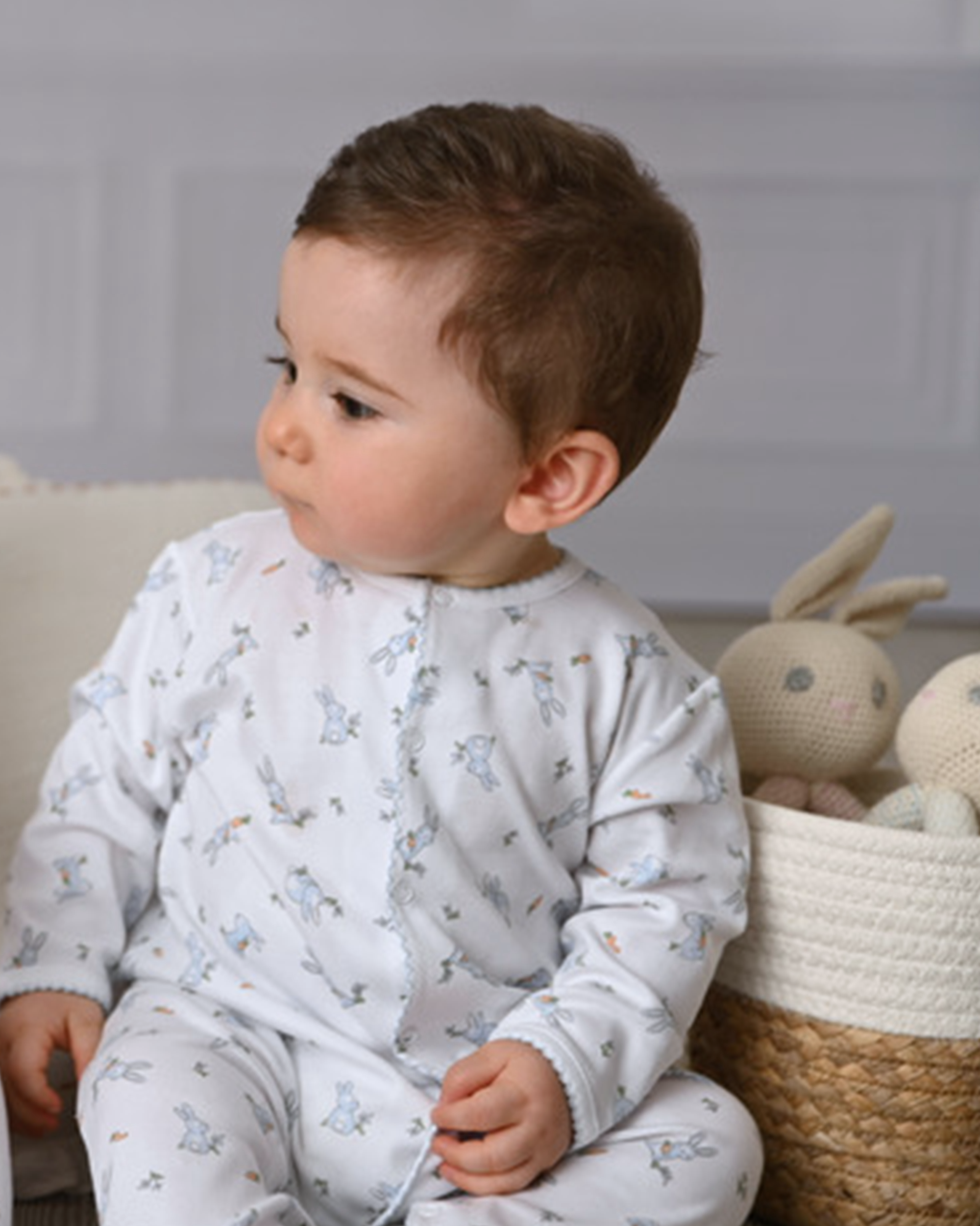 Rabbits Printed Footie | Baby Boy