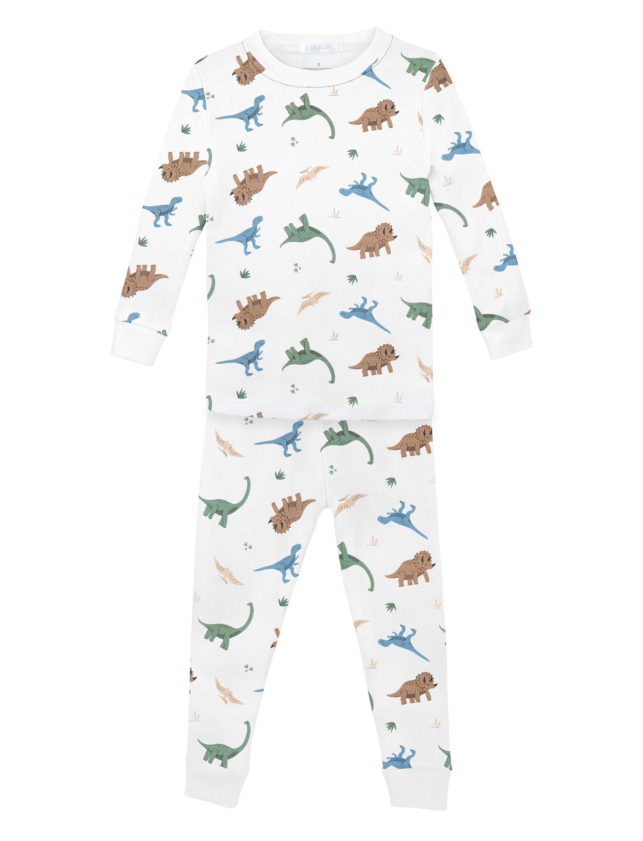 Luxury two-piece pajama for boys in Peruvian Pima cotton with playful lion print — Let’s Roar collection.