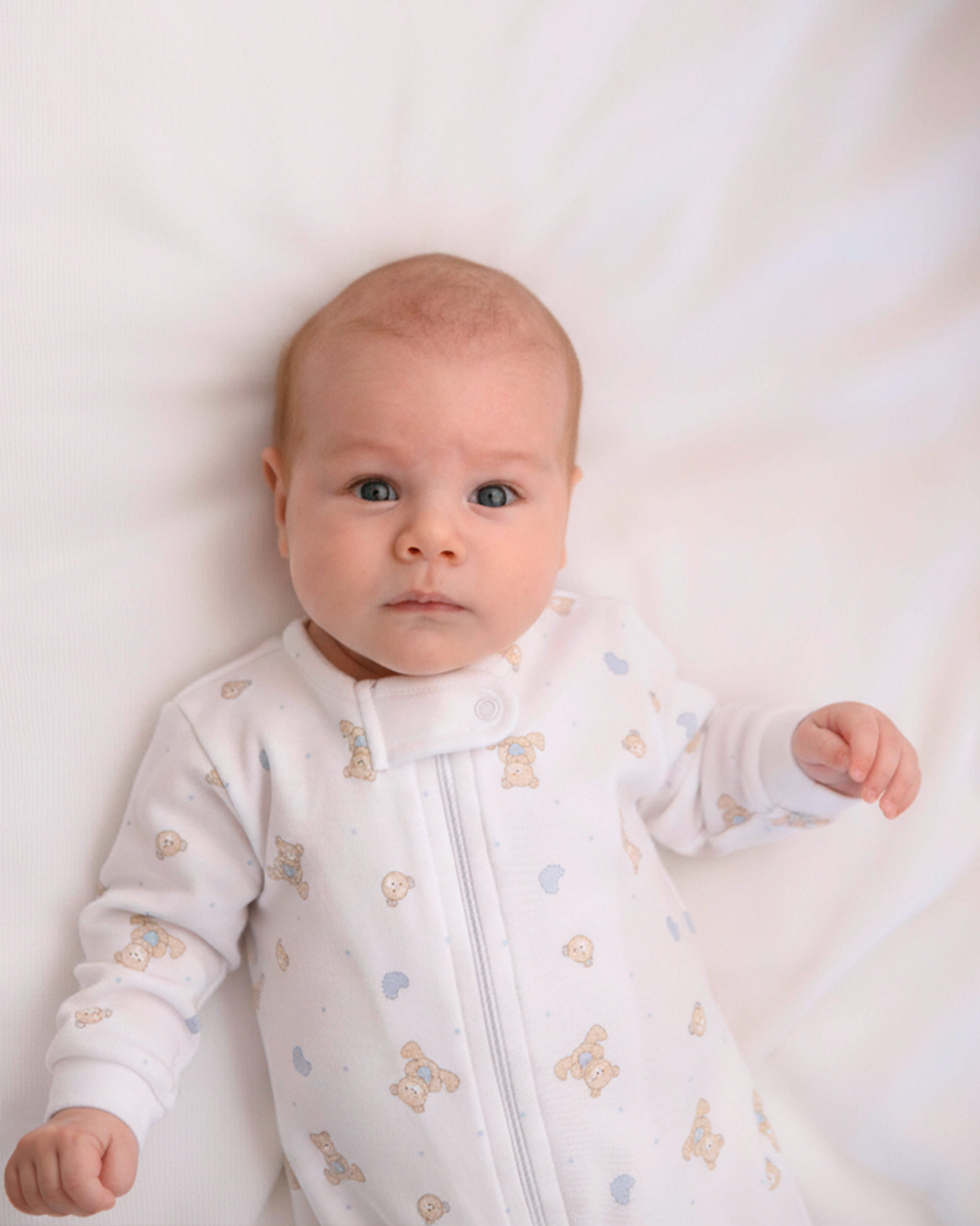 Love Teddy Pinted Zipper Footie | Baby Boy