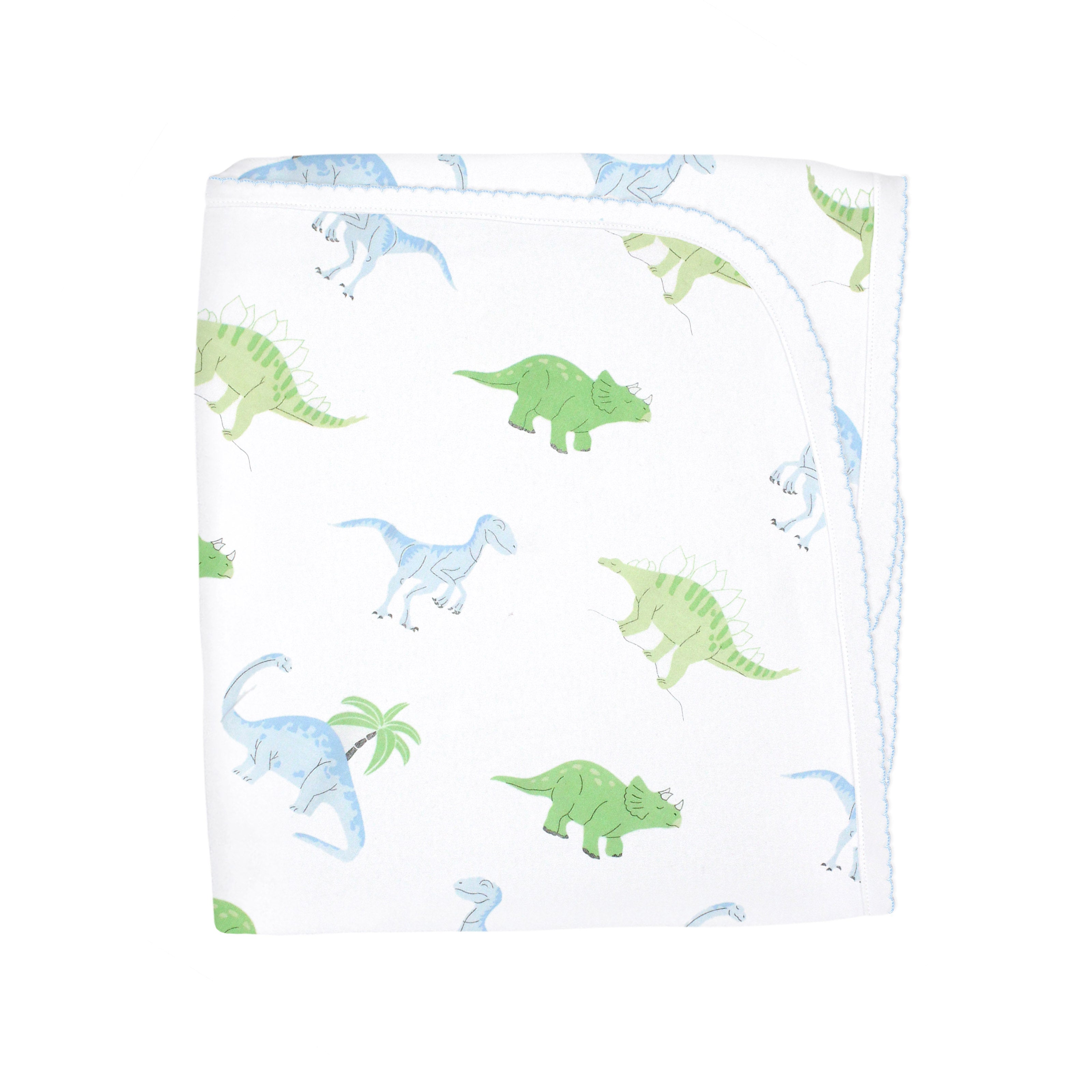  Fun and cozy baby boy blanket in organic Peruvian Pima cotton with friendly dinosaur print — ideal for soft, breathable comfort.