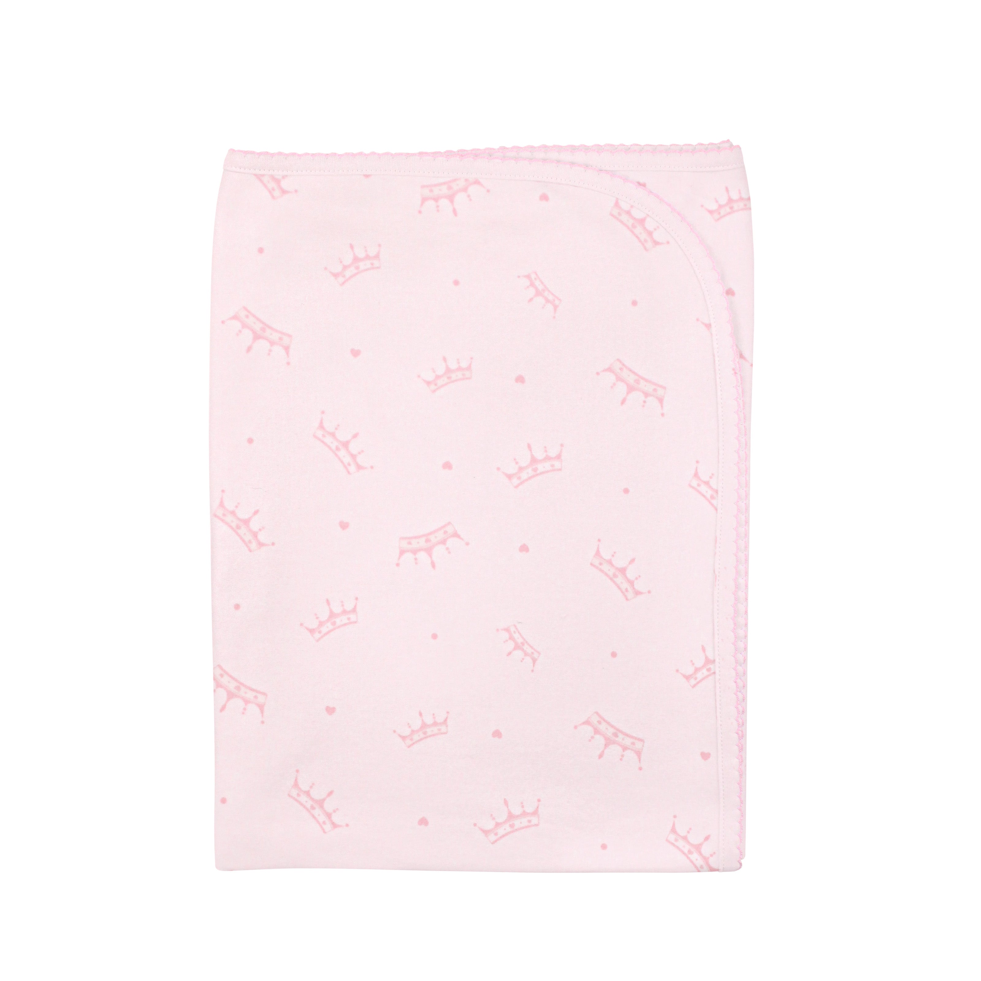 Soft and elegant baby girl blanket in premium Peruvian Pima cotton with “Little Princess” print — breathable and gentle for delicate skin.
