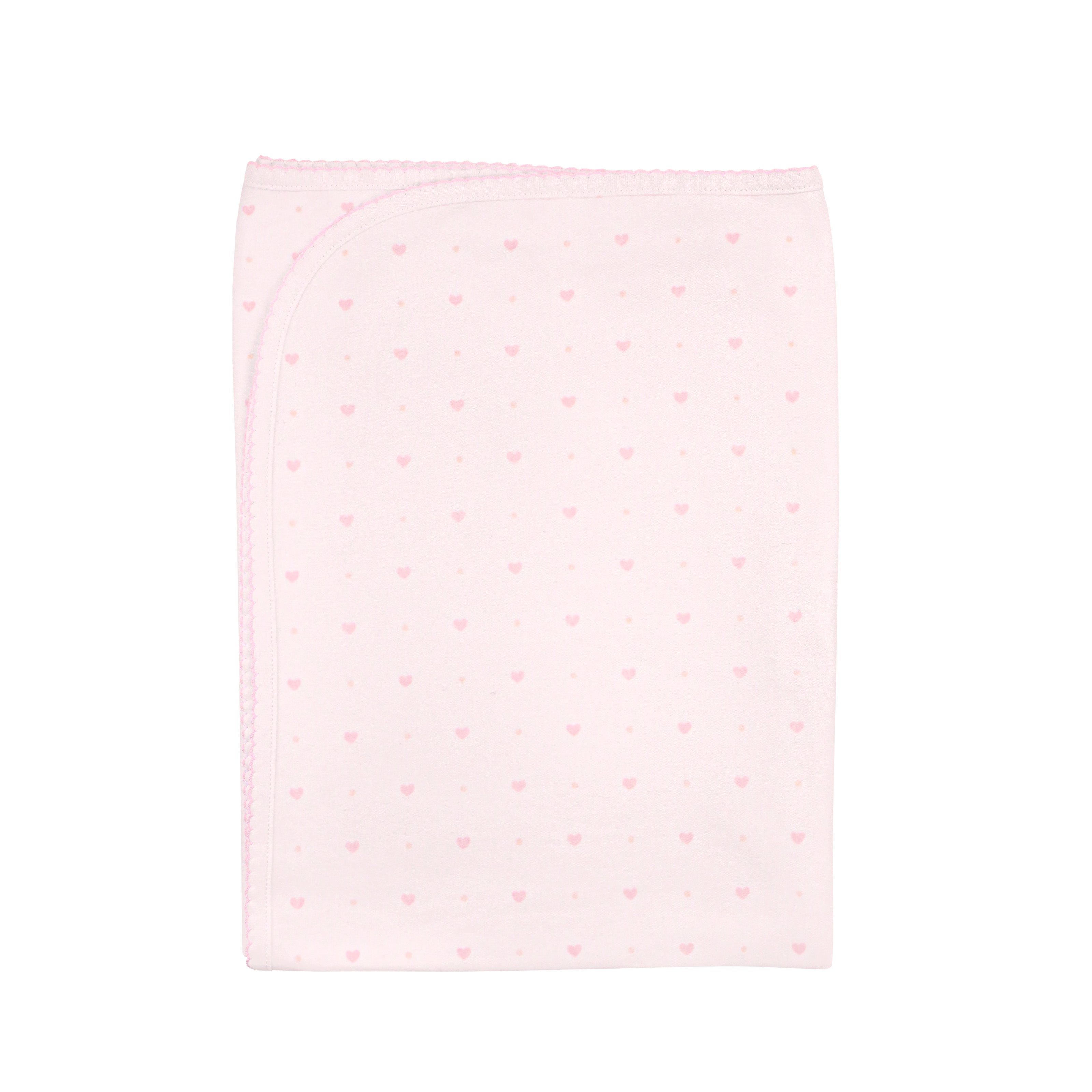  Baby girl blanket made from ultra-soft Peruvian Pima cotton with delicate polka dots — breathable and perfect for everyday snuggles.
