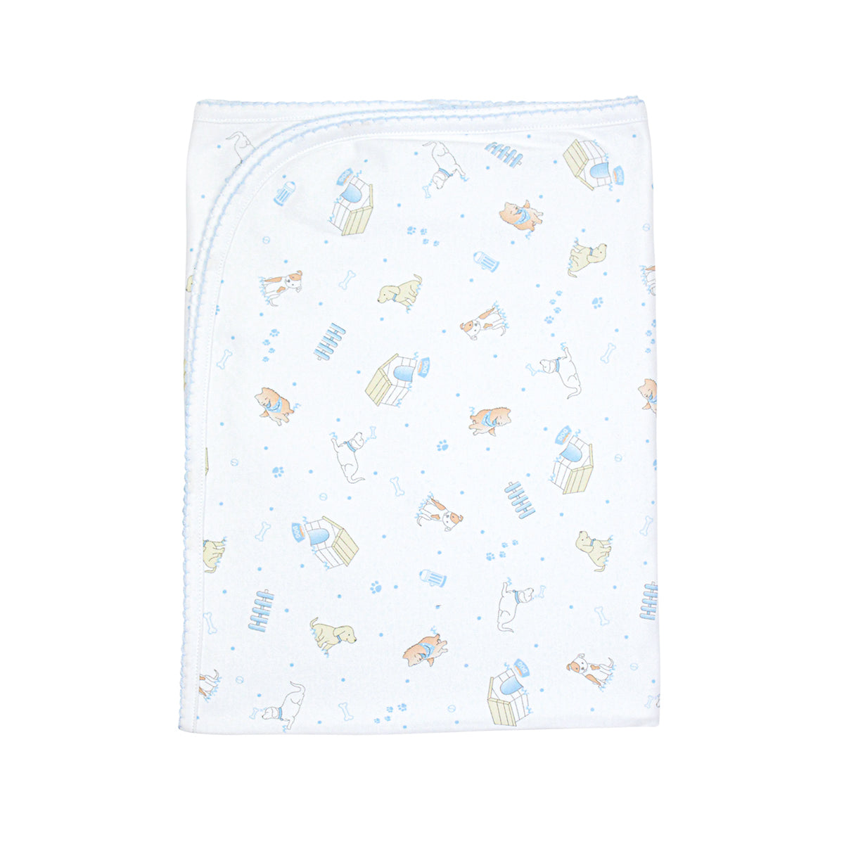 Baby boy blanket crafted in organic Peruvian Pima cotton with fun puppies print — gentle, breathable, and ideal for sensitive skin.
