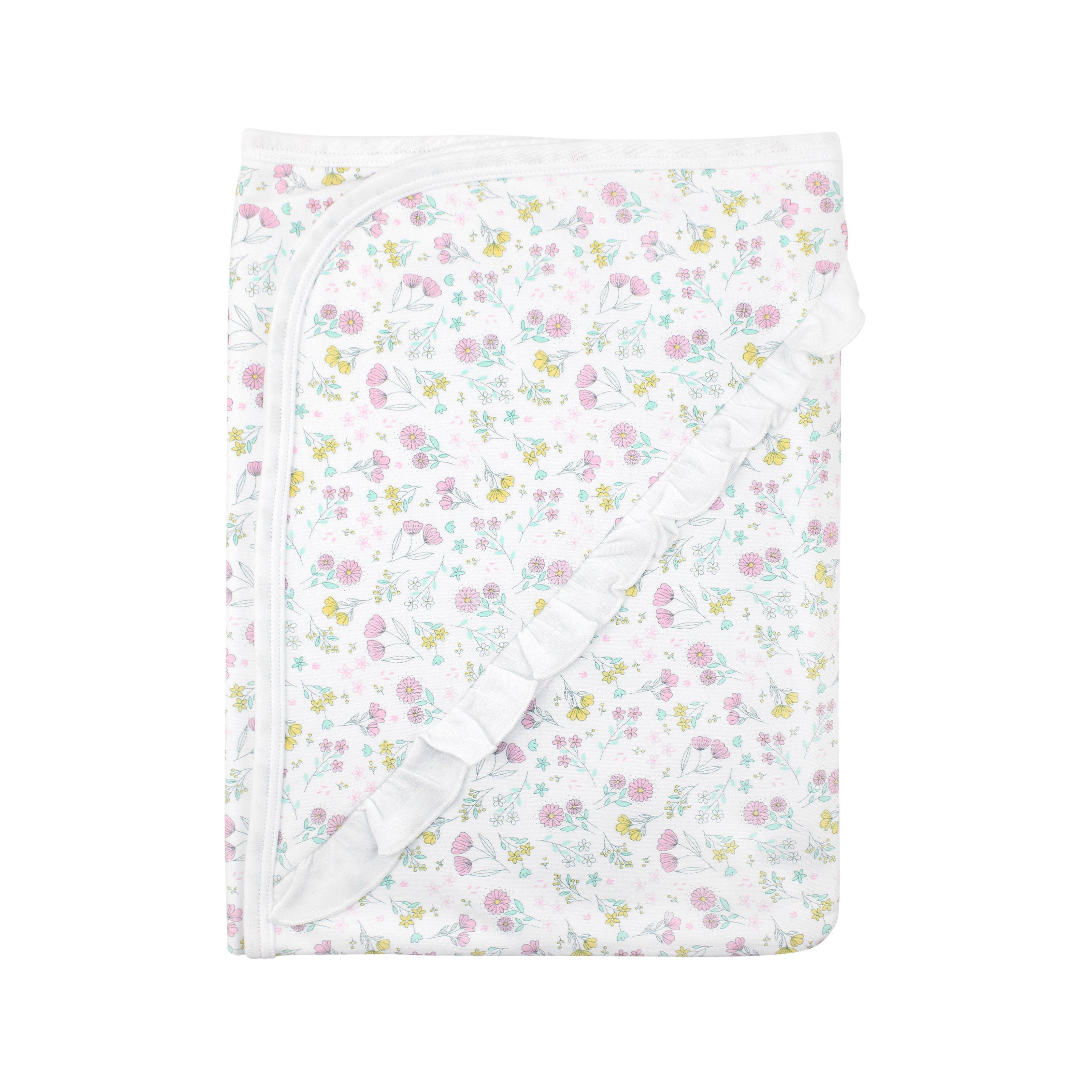  Breathable and elegant baby girl blanket crafted in high-quality Peruvian Pima cotton with soft spring blossom design — perfect for sensitive newborn skin.
