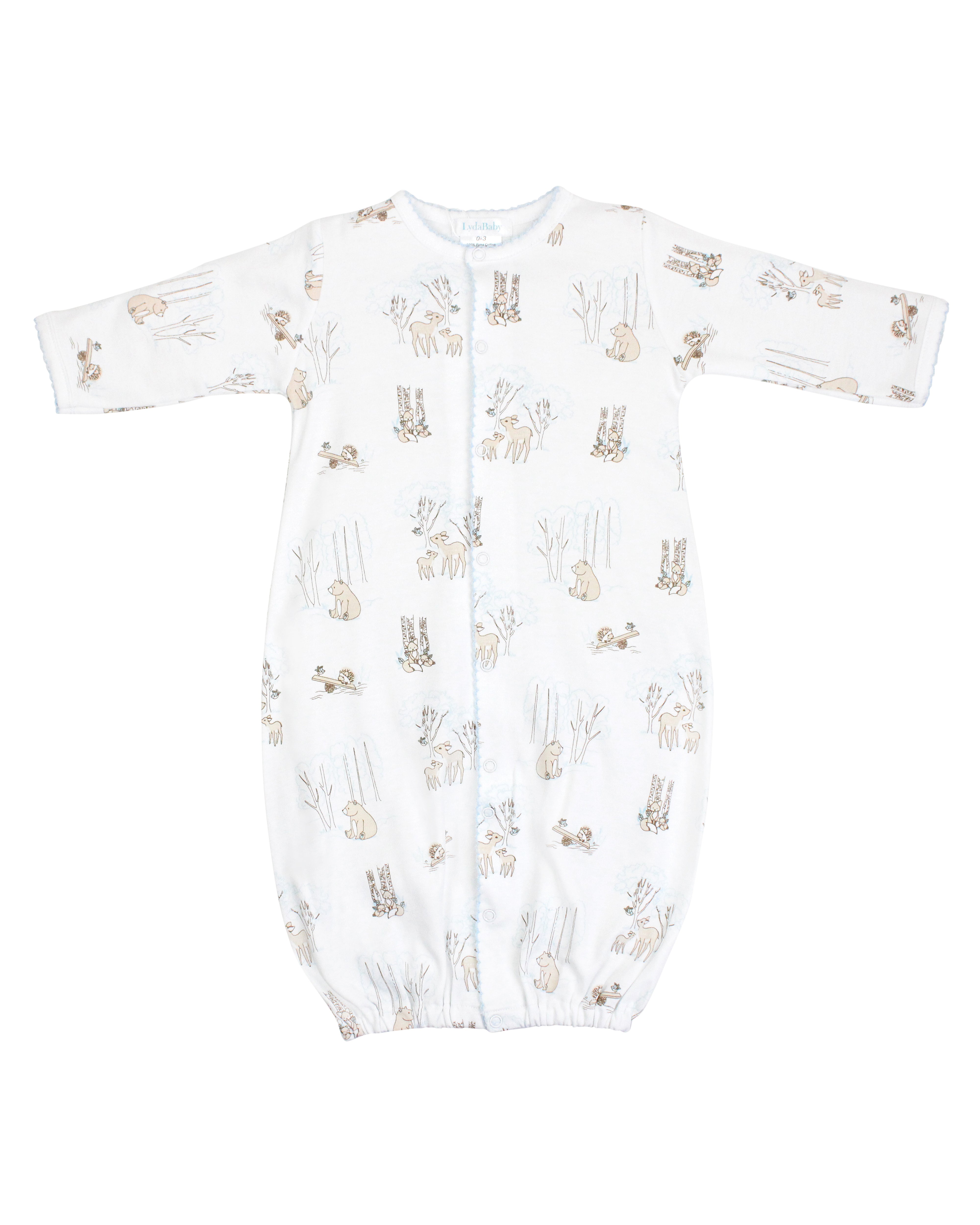  Sweet baby boy converter with forest friends print on soft, breathable Peruvian Pima cotton — gentle and comfy for delicate skin.
