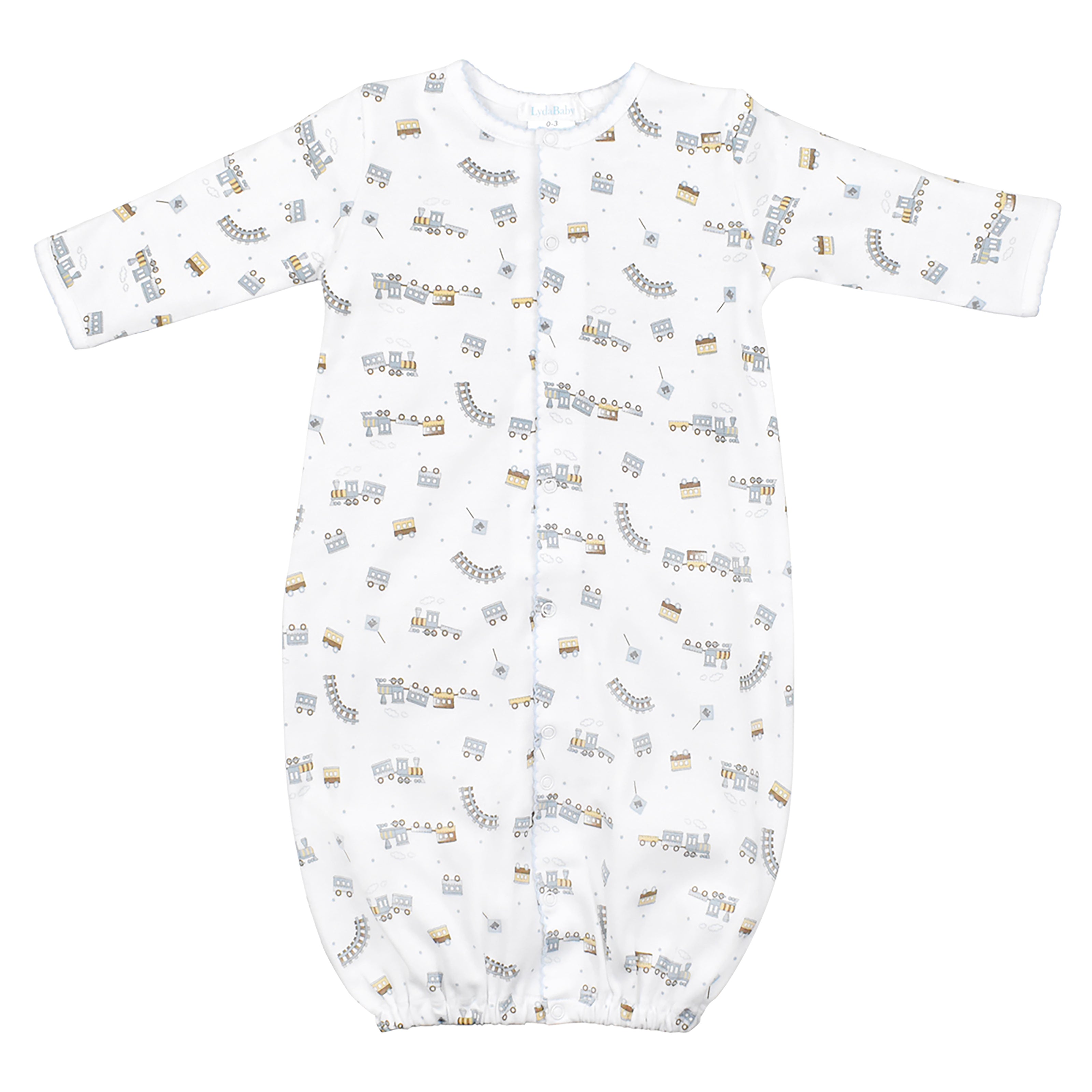  Adorable baby boy converter printed with classic train design on premium Peruvian Pima cotton — soft, breathable, and perfect for sensitive skin.
