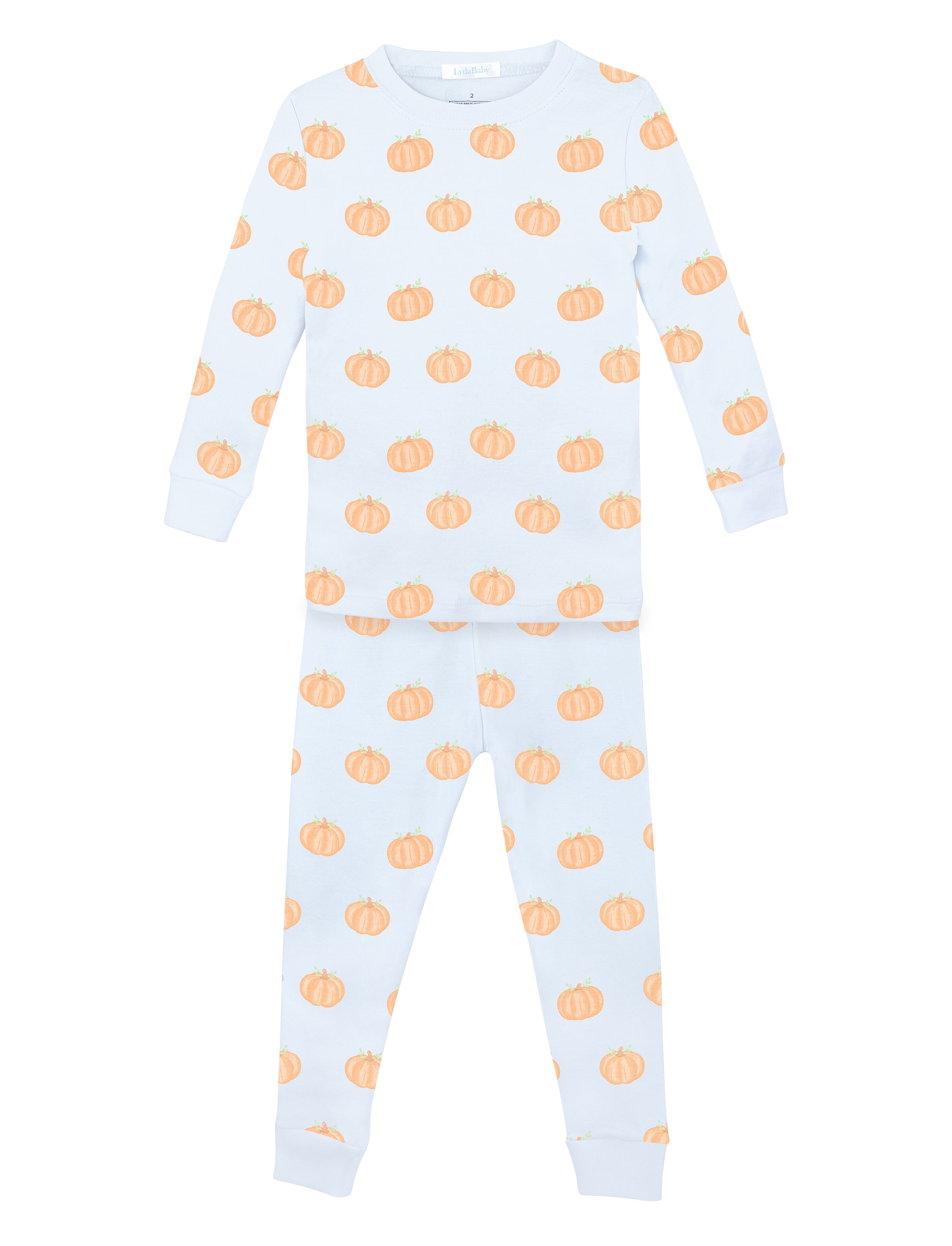 Luxury baby boy two-piece pajamas with Halloween print, crafted from soft Peruvian Pima cotton for cozy autumn nights.
