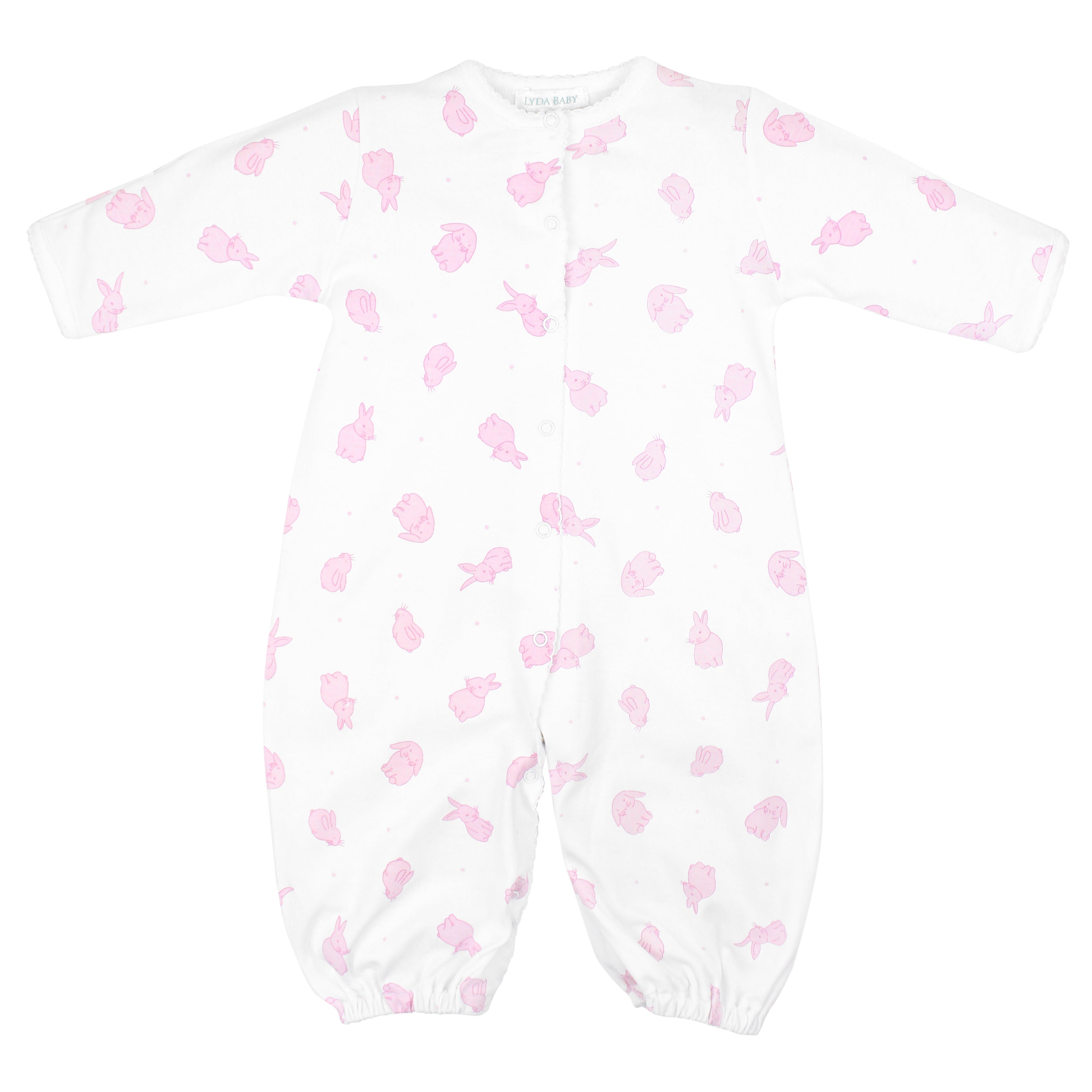  Cute baby girl converter featuring sweet bunny print on premium Peruvian Pima cotton — soft, breathable, and gentle for sensitive skin.