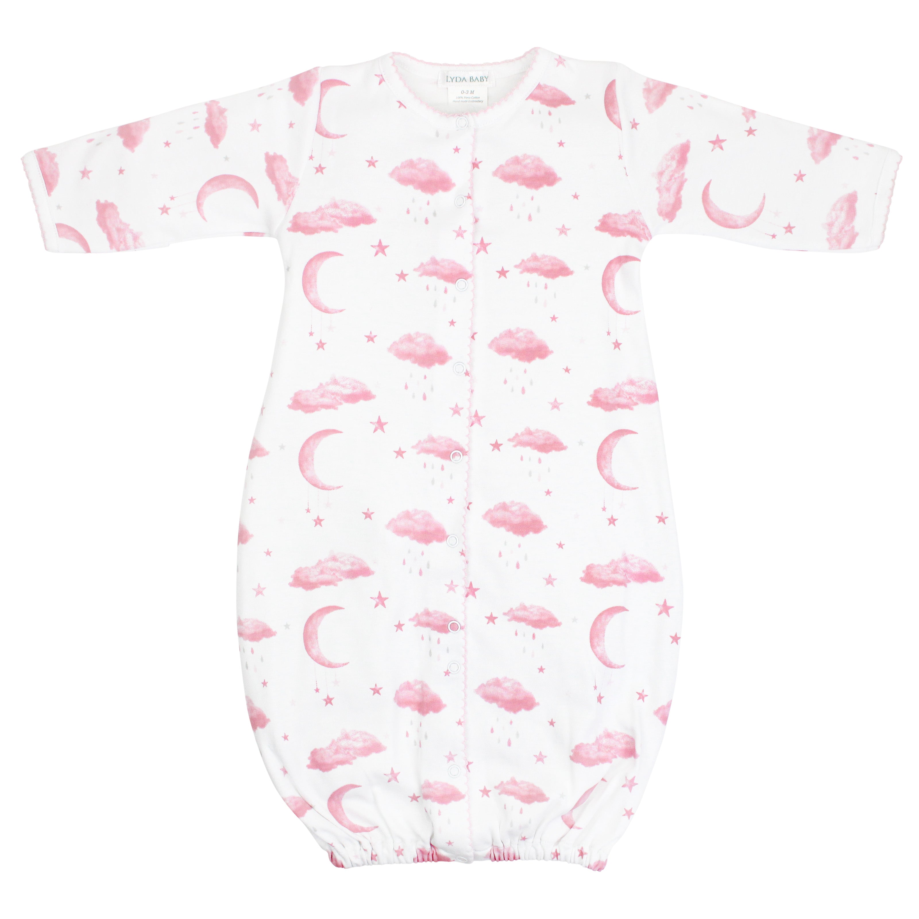  Sweet baby girl converter featuring watercolor night print on soft, breathable Peruvian Pima cotton — gentle and cozy for delicate skin.