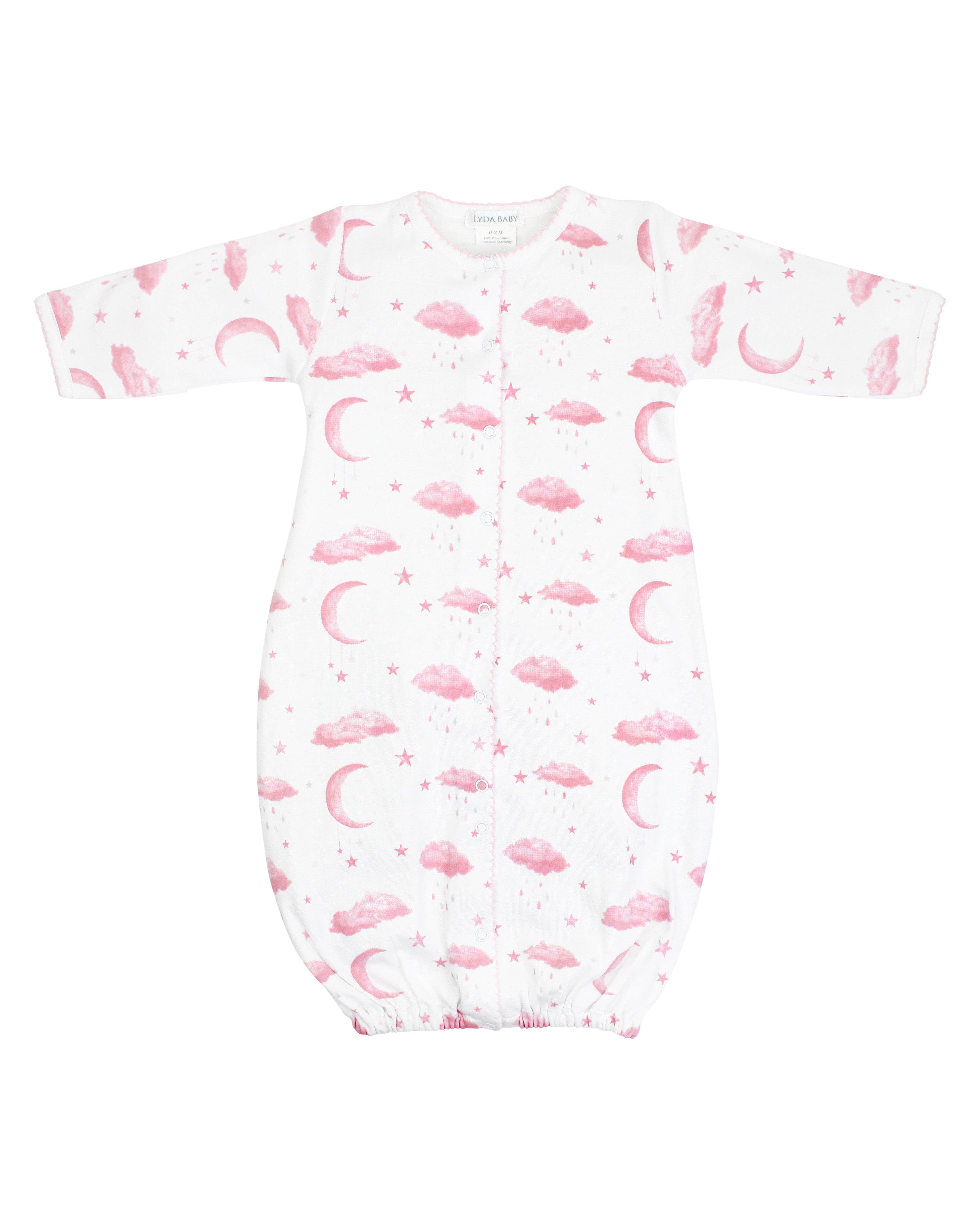  Sweet baby girl converter featuring watercolor night print on soft, breathable Peruvian Pima cotton — gentle and cozy for delicate skin.