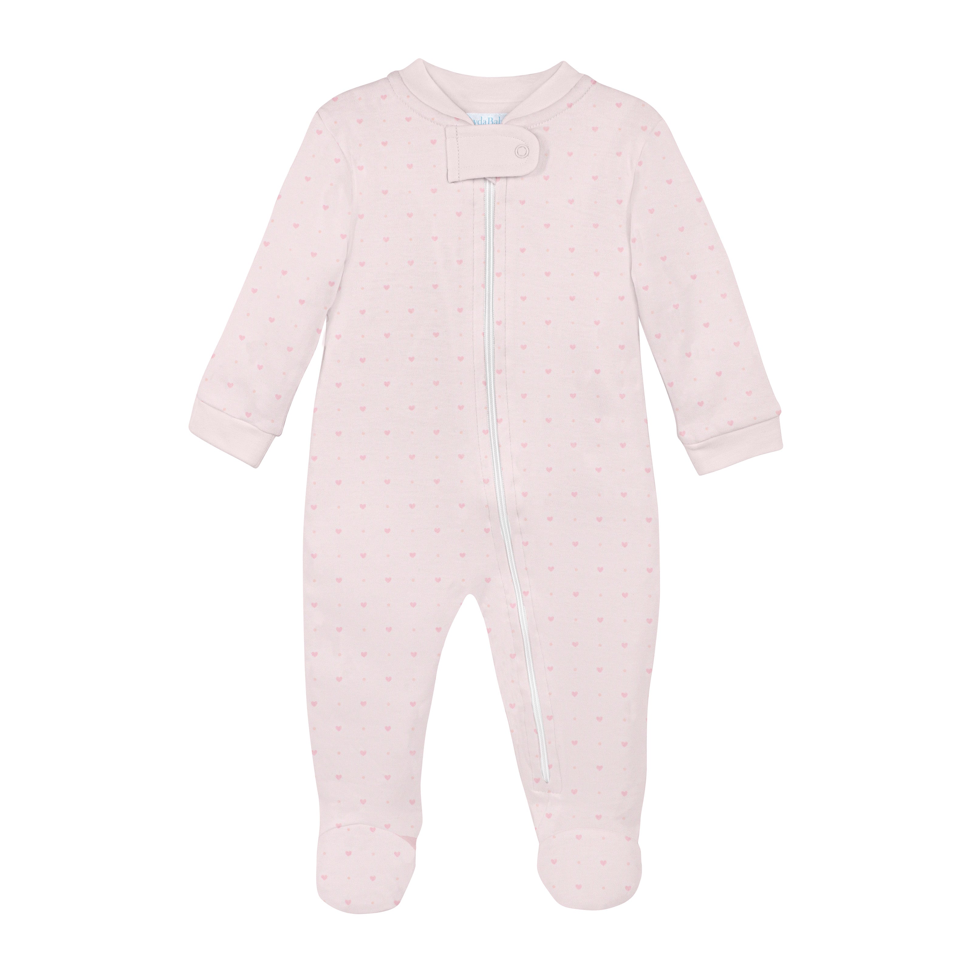 Sweet baby girl zipper printed with lovely dots on premium Peruvian Pima cotton — soft, breathable, and skin-friendly.