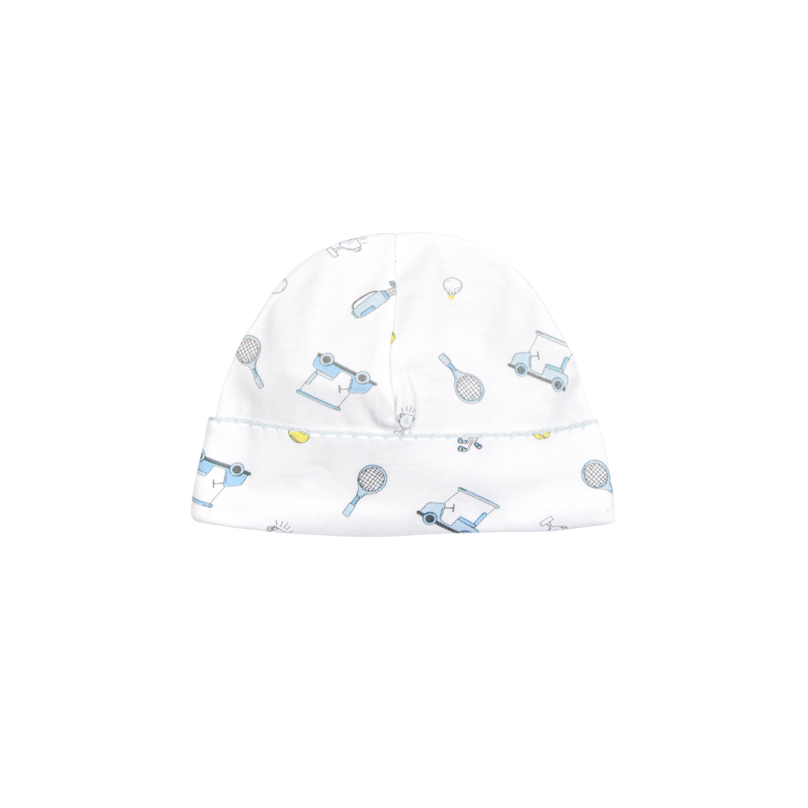  Sporty baby boy hat with lets golf print on premium Peruvian Pima cotton — breathable, soft, and perfect for active days.